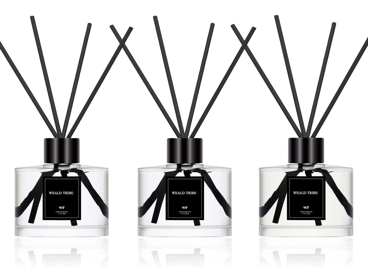 Reed Diffuser Set of 3 for Bathroom Air Fresheners, Oil Diffuser Sticks | Fresh Linen, Ocean