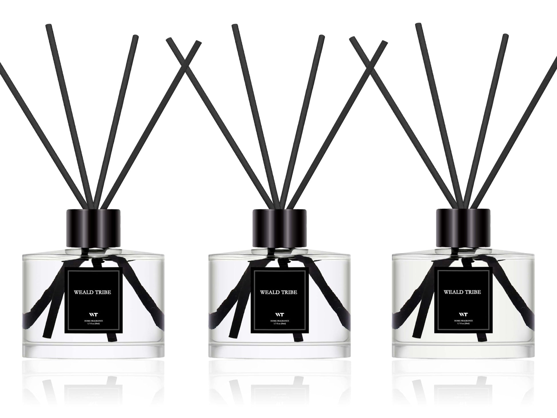 Reed Diffuser Set of 3 for Bathroom Air Fresheners, Oil Diffuser Sticks | Fresh Linen, Ocean