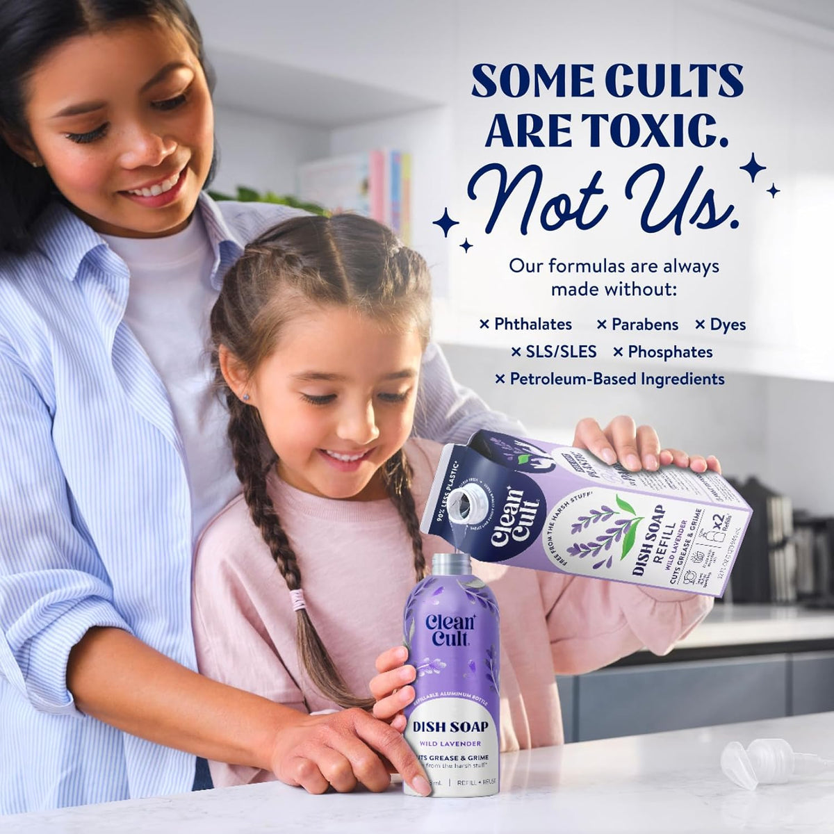 Cleancult Dish Soap Liquid Refill (32oz, 1 Pack) - Plant Based Cleaning Power - Dish Soap that Cuts