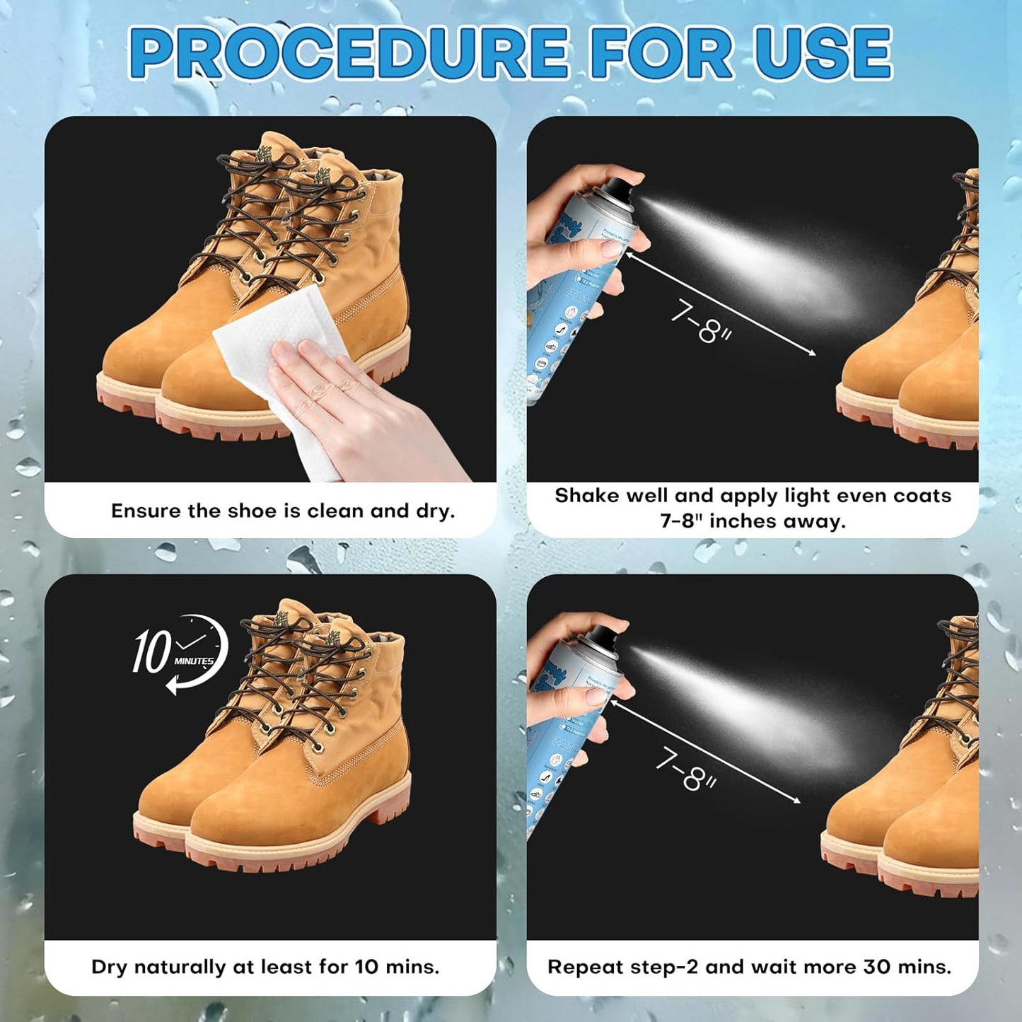 etching Shoe Protector Spray, Suede Protector Spray, Rain & Stain Waterproof Protection for Shoes