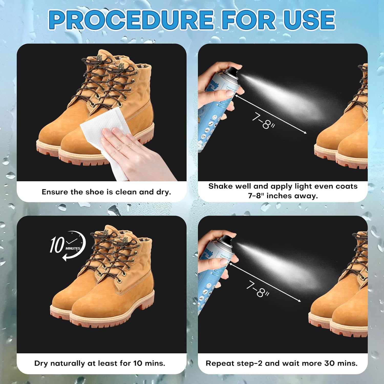 etching Shoe Protector Spray, Suede Protector Spray, Rain & Stain Waterproof Protection for Shoes