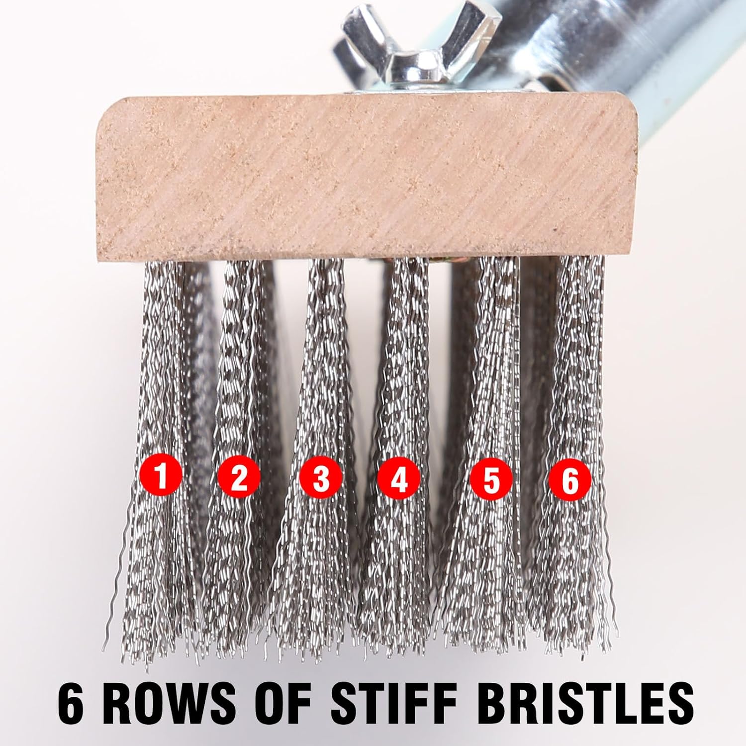 MAXMAN Stainless Steel Floor Scrubber Scrub Brush with Long Handle, Deck Brush, 63" Heavy Duty