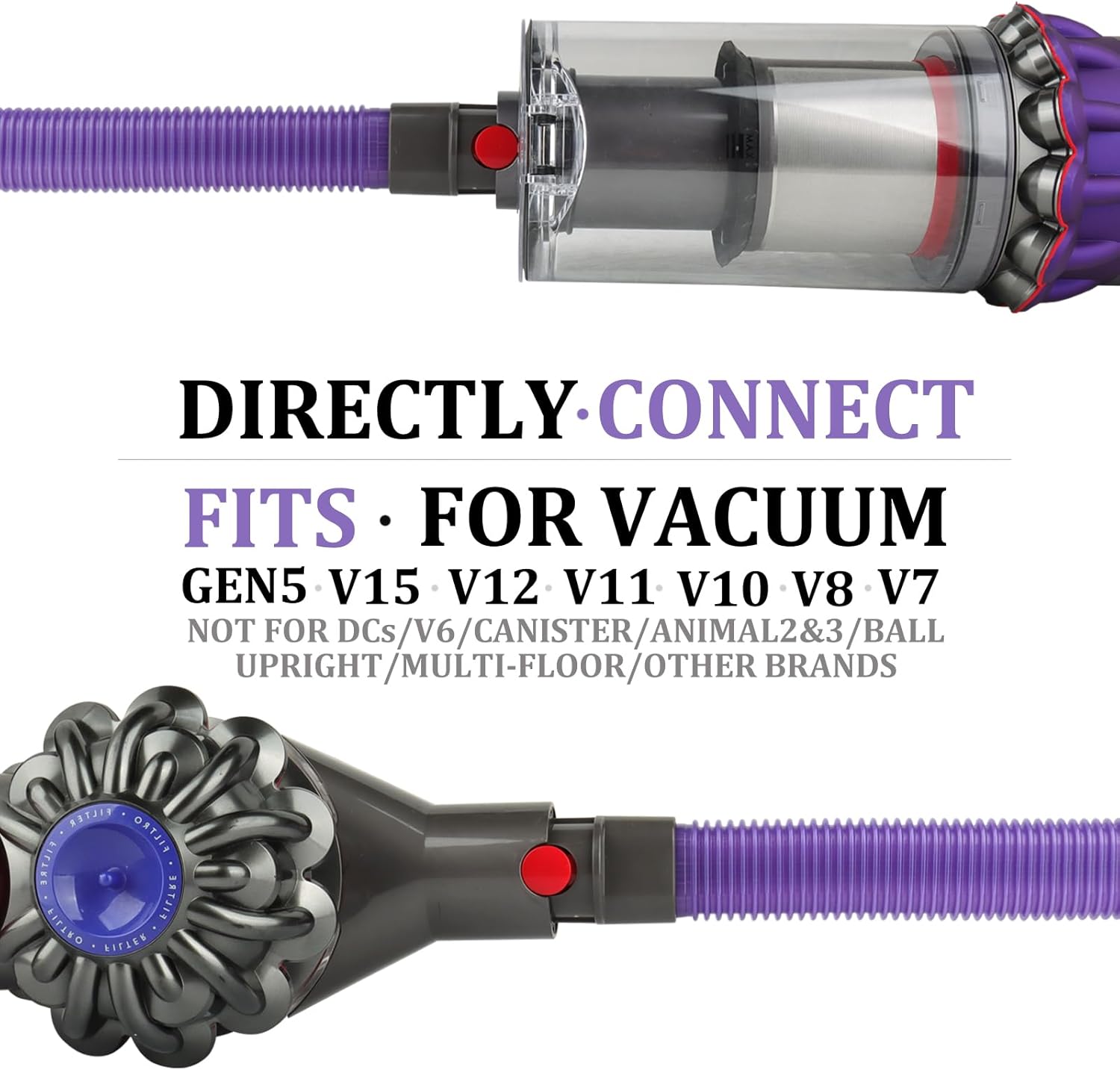 Dryer Vent Lint Vacuum Attachments Hose for Dyson Gen5 V15 V15s V12 V11 V10 V9 V8 V7 Detect