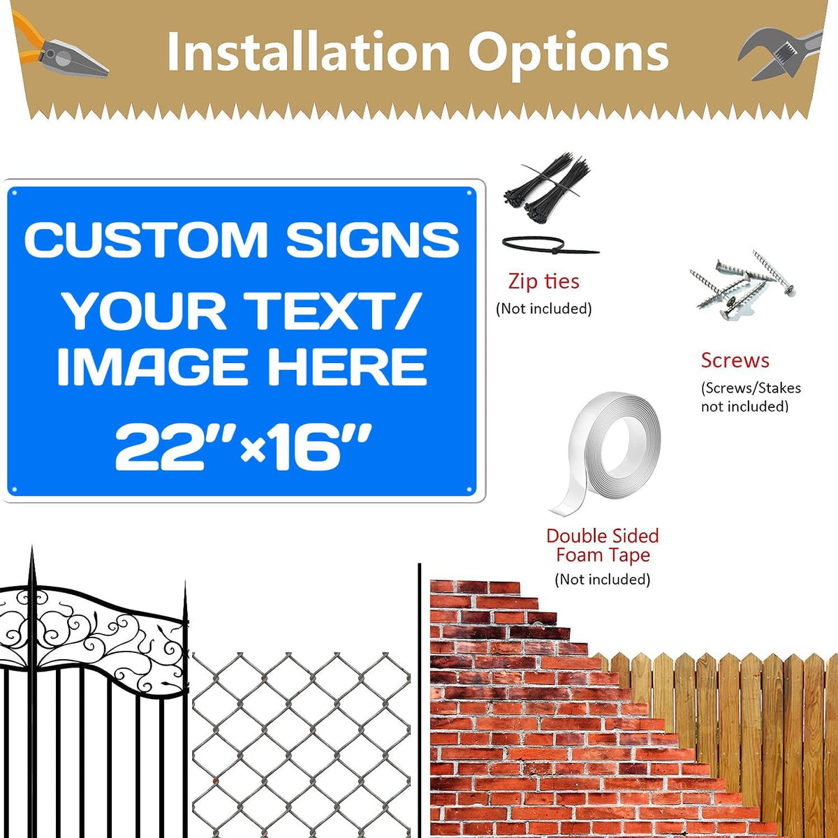 Custom Aluminum Weatherproof Metal Sign - Multiple Sizes, Custom Personalized Text And Picture