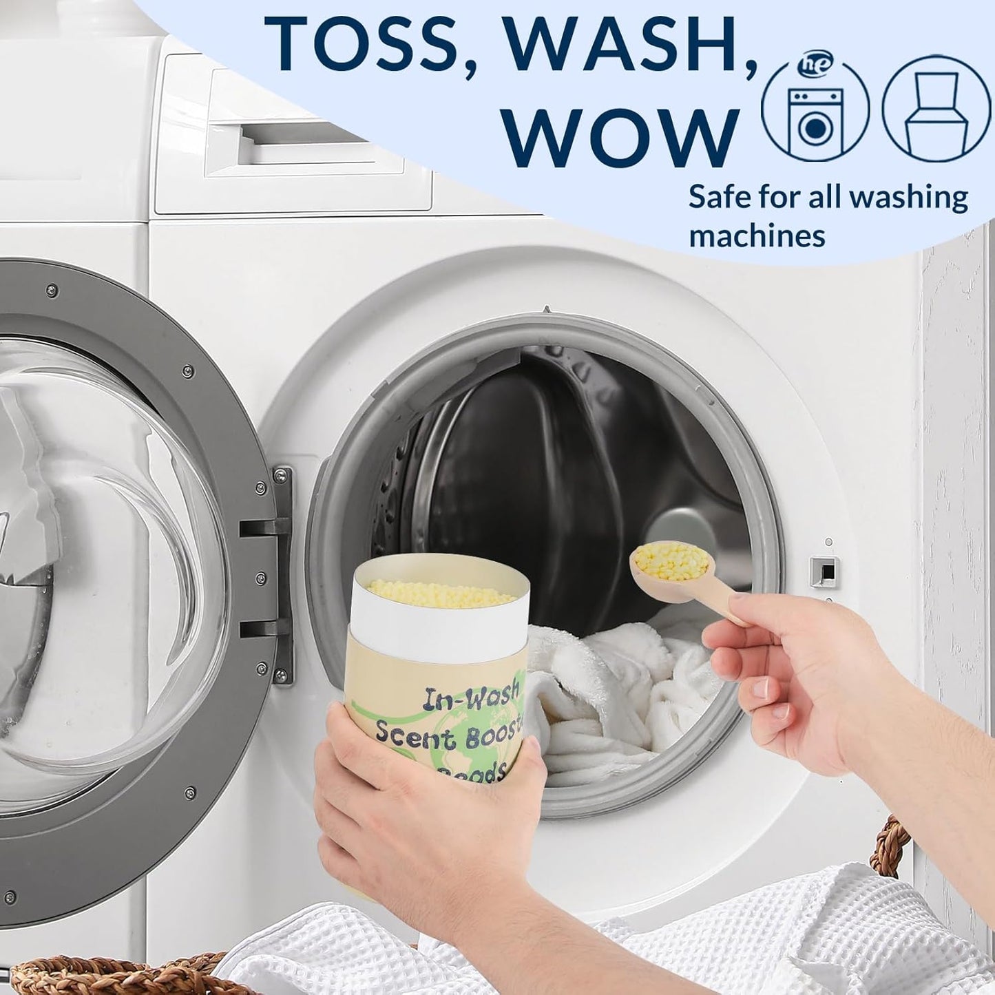 Freelivity In‑Wash Scent Booster Beads – Fresh Essence Scent, Laundry Beads fabric softener, 24 oz