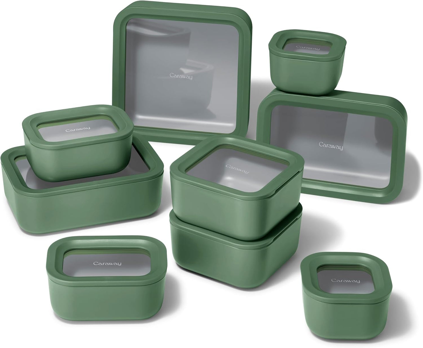 Caraway 25pc Glass Food Storage Set - Storage Containers for Food - Non-Toxic Ceramic-Coated Glass