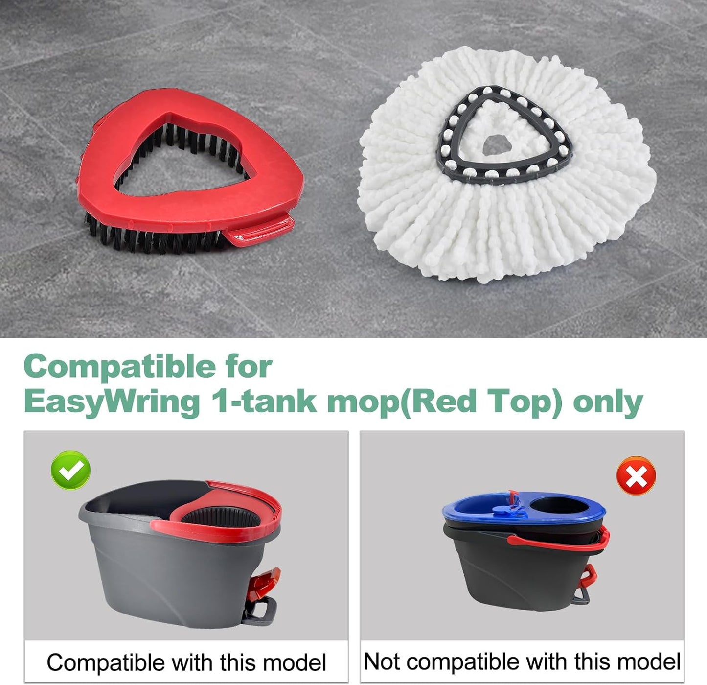 Mop Heads Replacements for Ocedar, Spin Microfiber Mop Replace Head for O-Cedar EasyWring 1 Tank