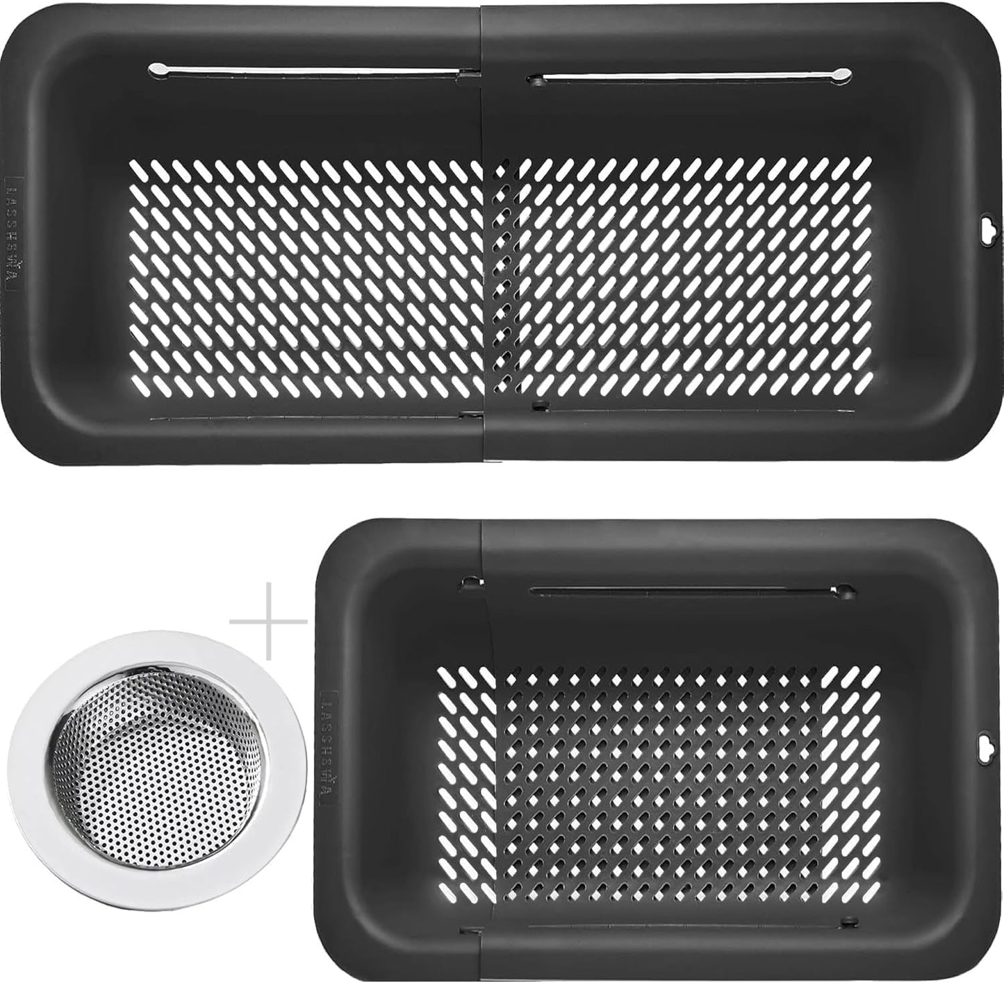 LASSHSWA Collapsible Colander and Strainer for Kitchen, Over the Sink Strainer Basket for Kitchen
