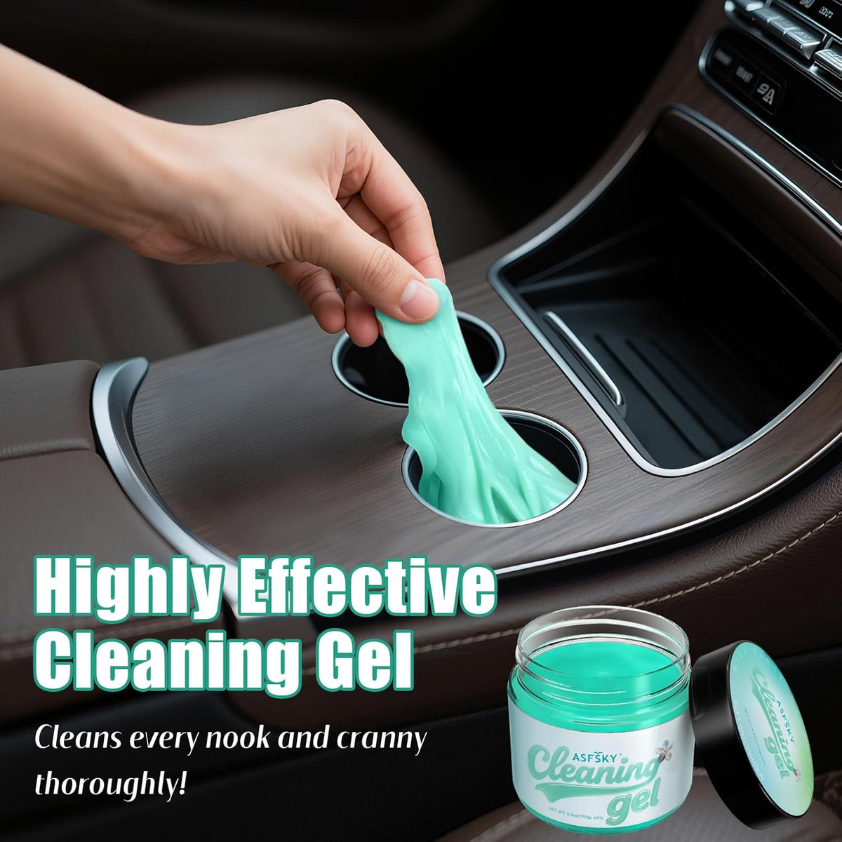 ASFSKY Car Cleaning Gel (Green,Magnolia) Cleaning Putty Universal Dust Cleaning Car Interior