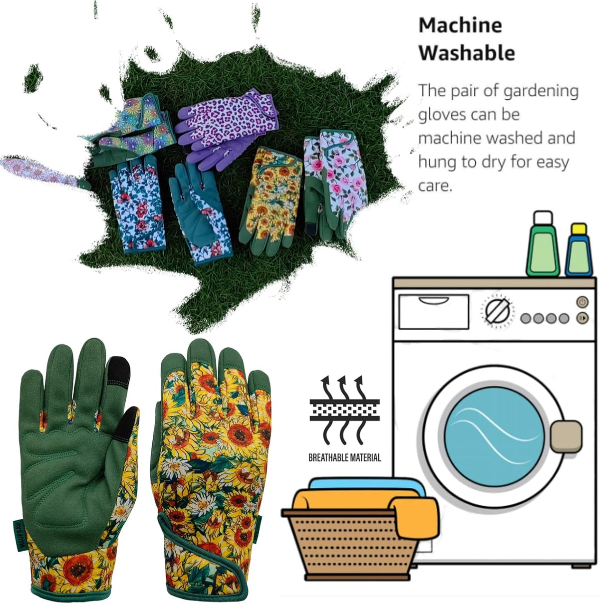 Thorn Proof&Puncture Resistant Gardening Gloves with Grip,Garden Gloves for Women, Leather Work