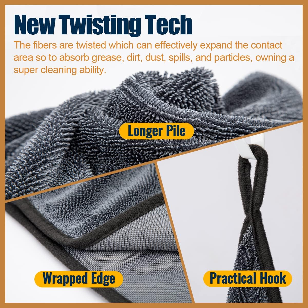 Airlab Microfiber Towels for Cars Wash Drying Super Absorbent Cleaning Cloth Auto Detailing Ultra