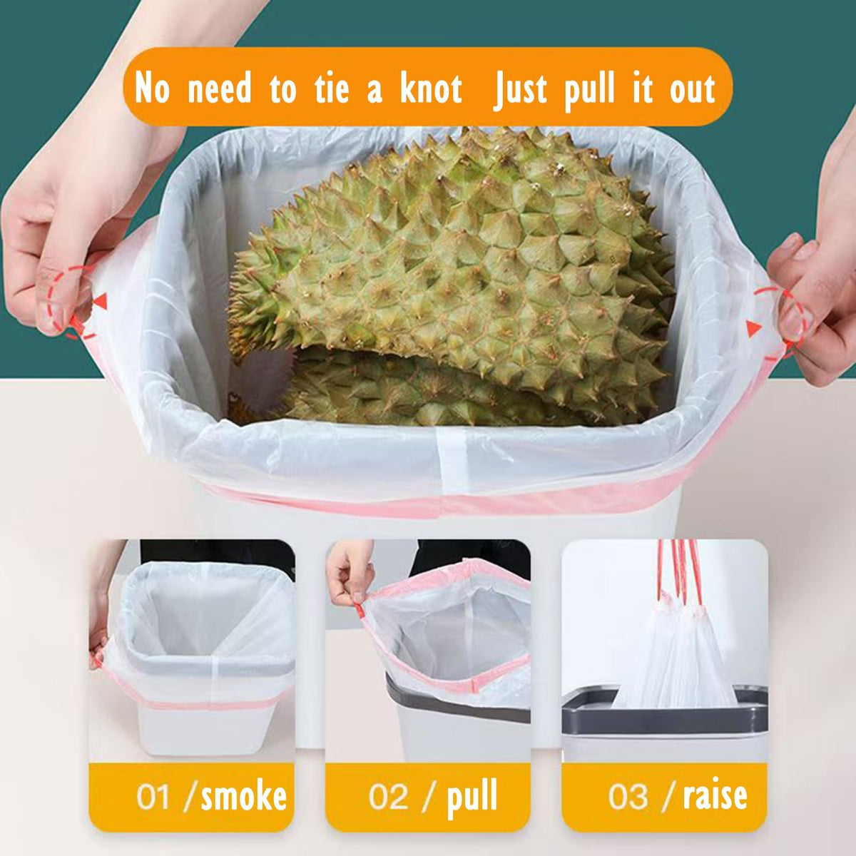 Ultra Thick Heavy Duty Plastic 16-18 Gallon Drawstring Trash Bags White Leak Proof Large Garbage