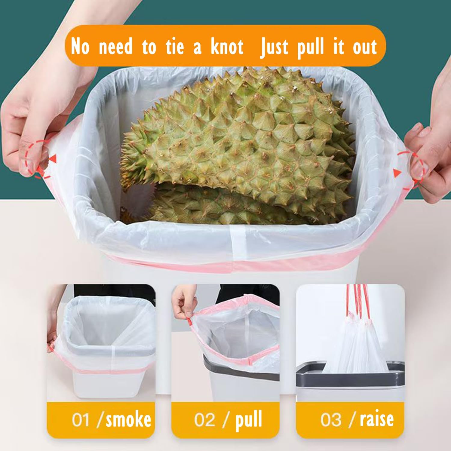 Ultra Thick Heavy Duty Plastic 16-18 Gallon Drawstring Trash Bags White Leak Proof Large Garbage