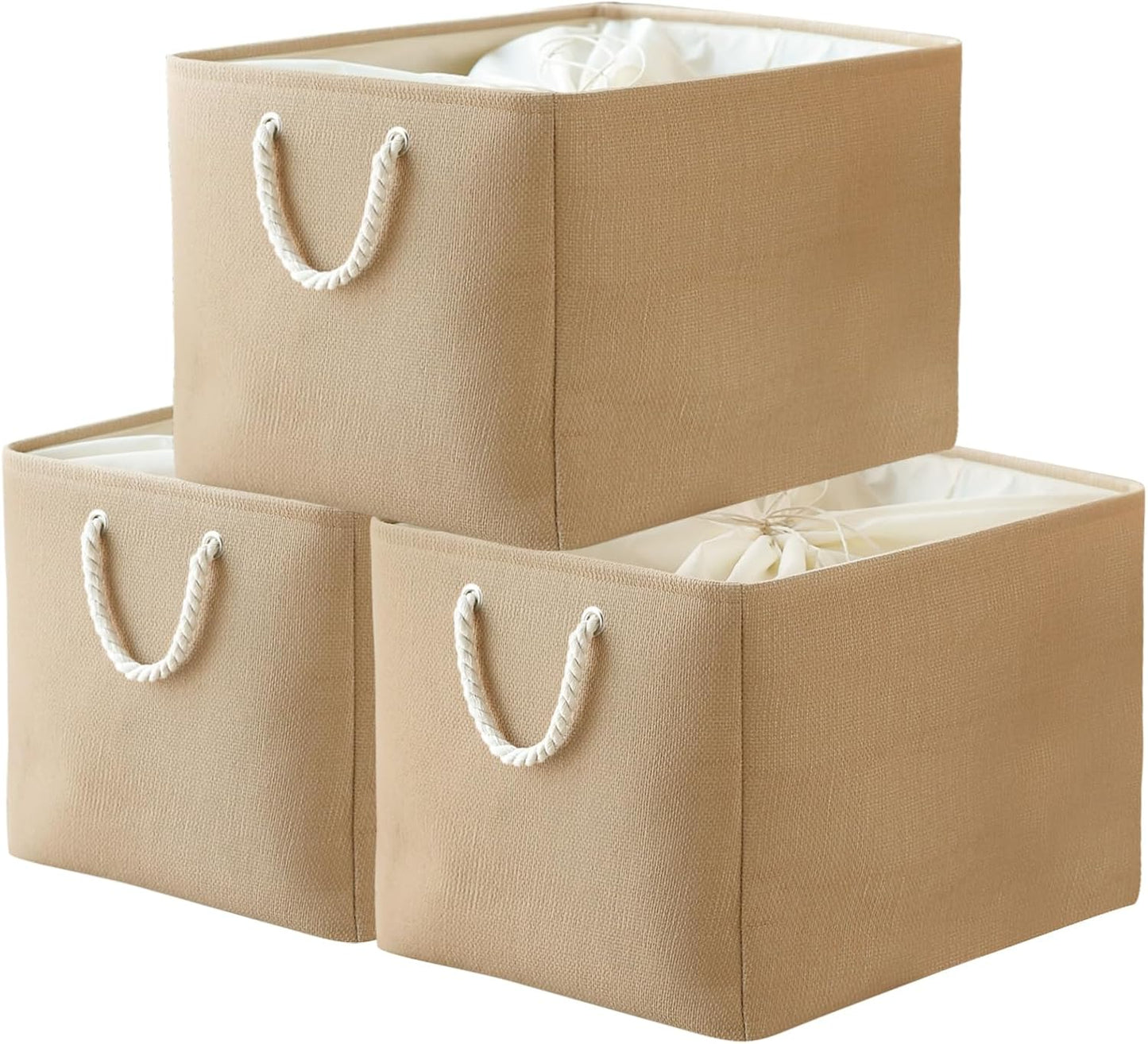 TheWarmHome Storage Bin for Shevles - Extra Jumbo 3Pack 20.5L×15.7W×13.8H inch Organization and