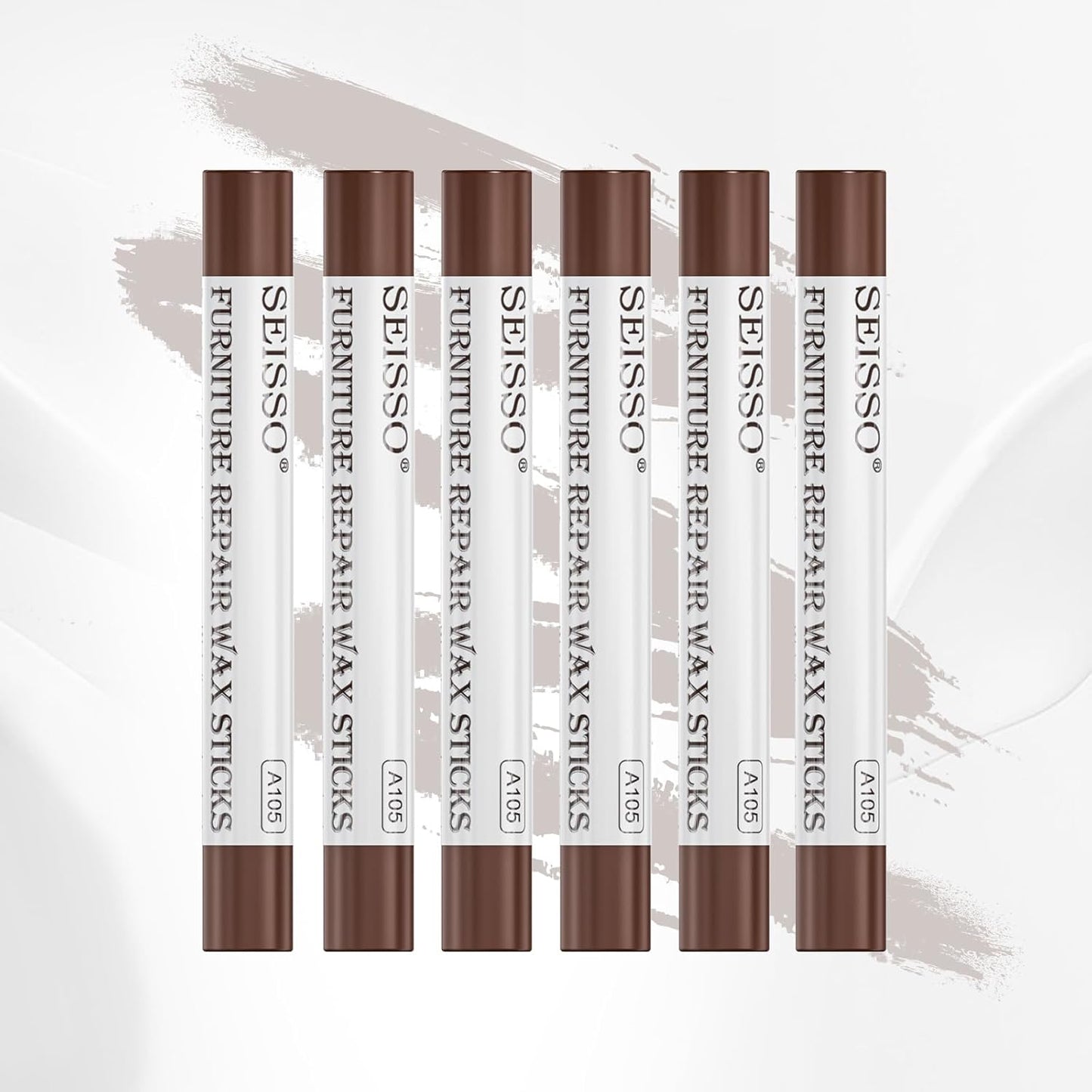 SEISSO Furniture Repair Crayon, 6 Pcs - Wood Filler Sticks, Scratch Repair Wax, Furniture Marking