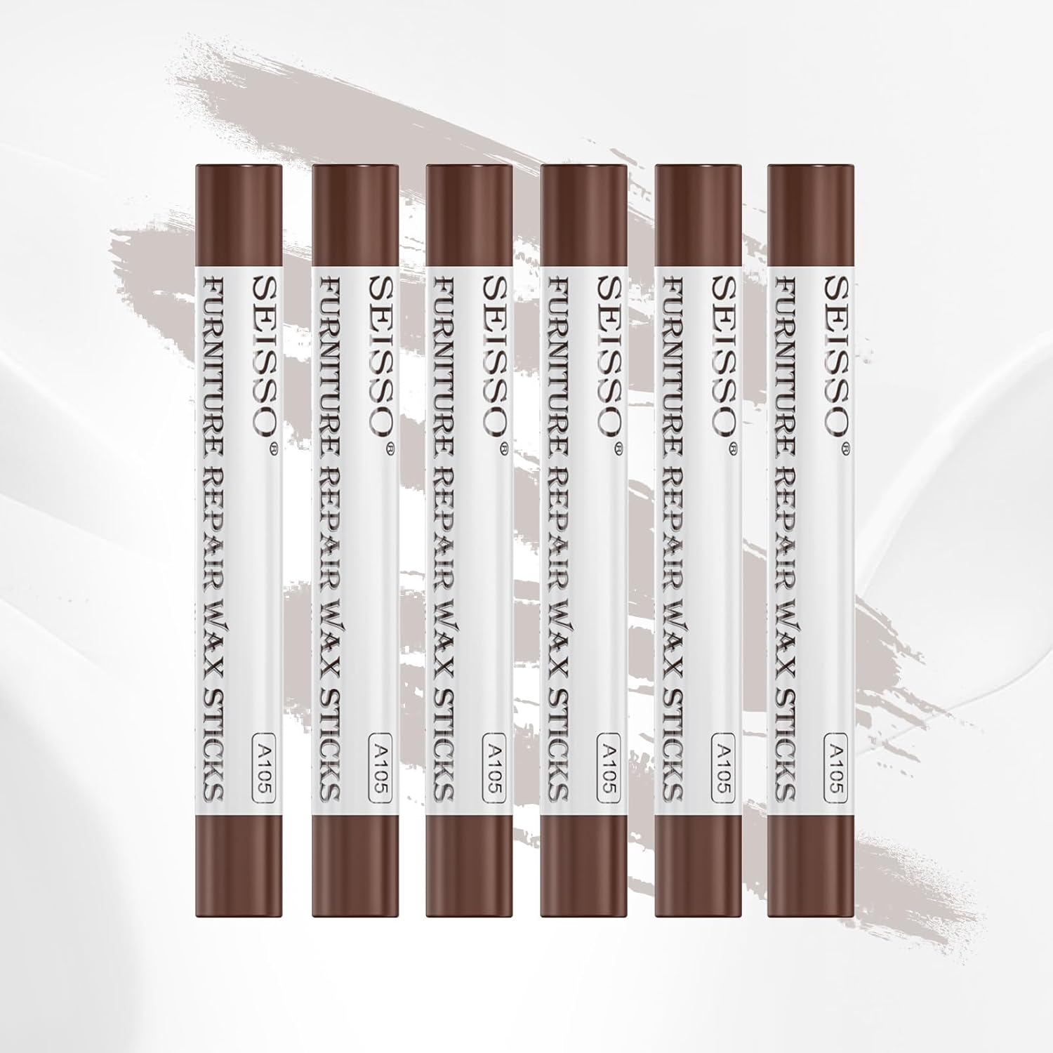 SEISSO Furniture Repair Crayon, 6 Pcs - Wood Filler Sticks, Scratch Repair Wax, Furniture Marking