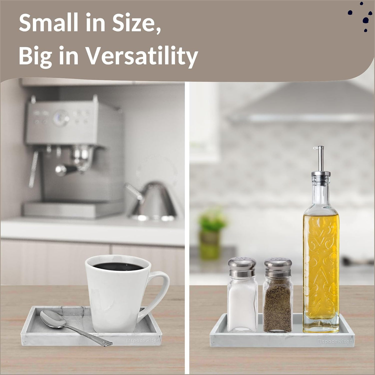 Countertop and Vanity Tray - Small 7.7” Silicone Tray for Soap Dispenser Bottles, Sponge Holder for