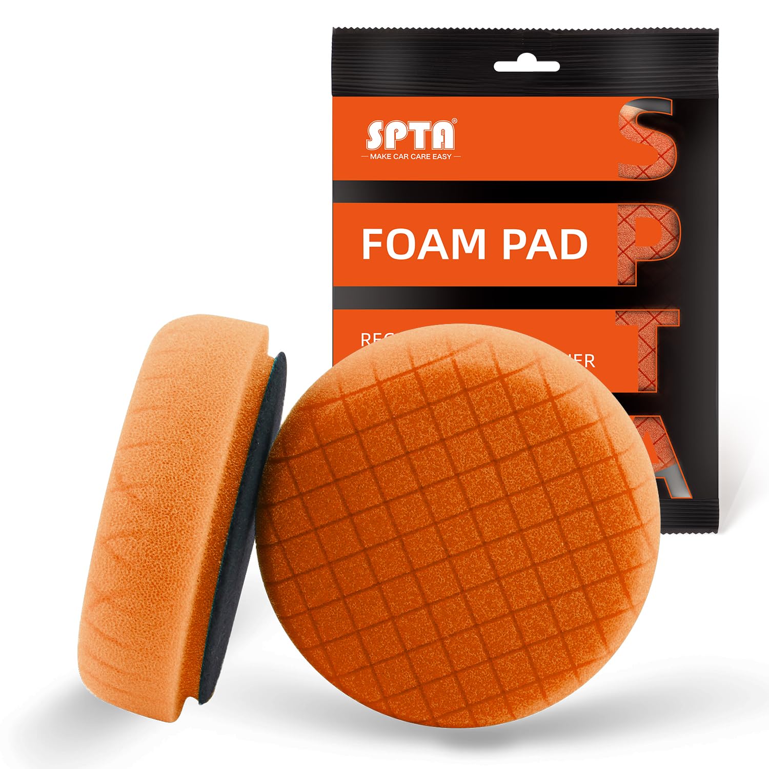 SPTA Orange Light Cut Pad, Buffing Polishing Pads, 1Pc 3.5 Inch Face for 3 Inch 80mm Backing Plate