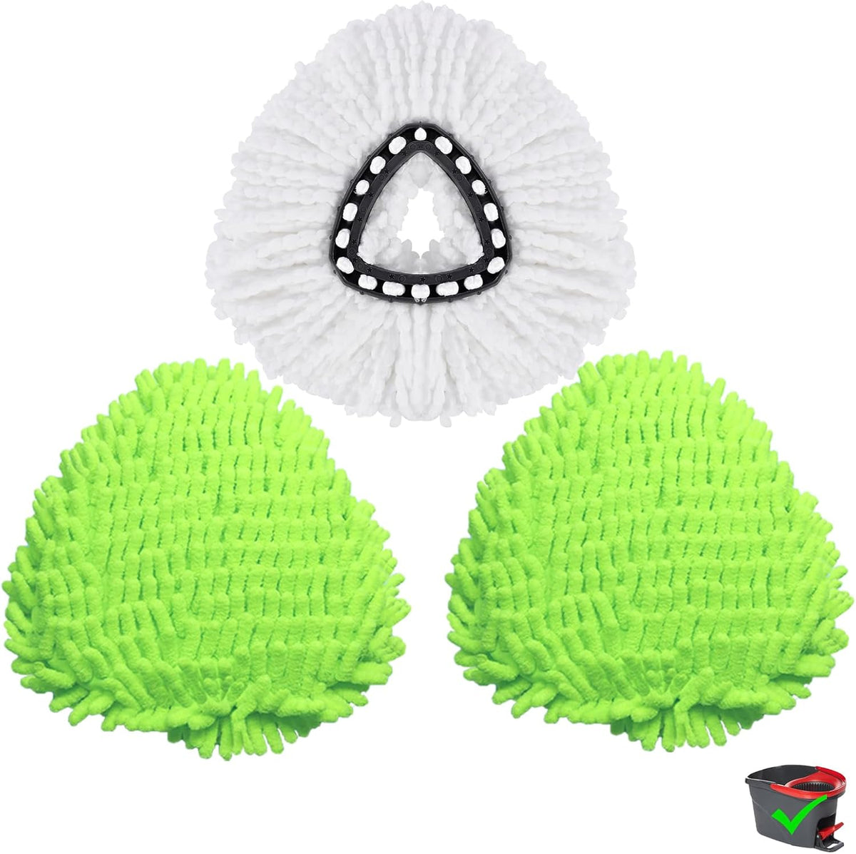 3 Pack Mop Replacment Heads for O-Ceda Mop Replace Head Spin Mop Heads Replacements, Microfiber