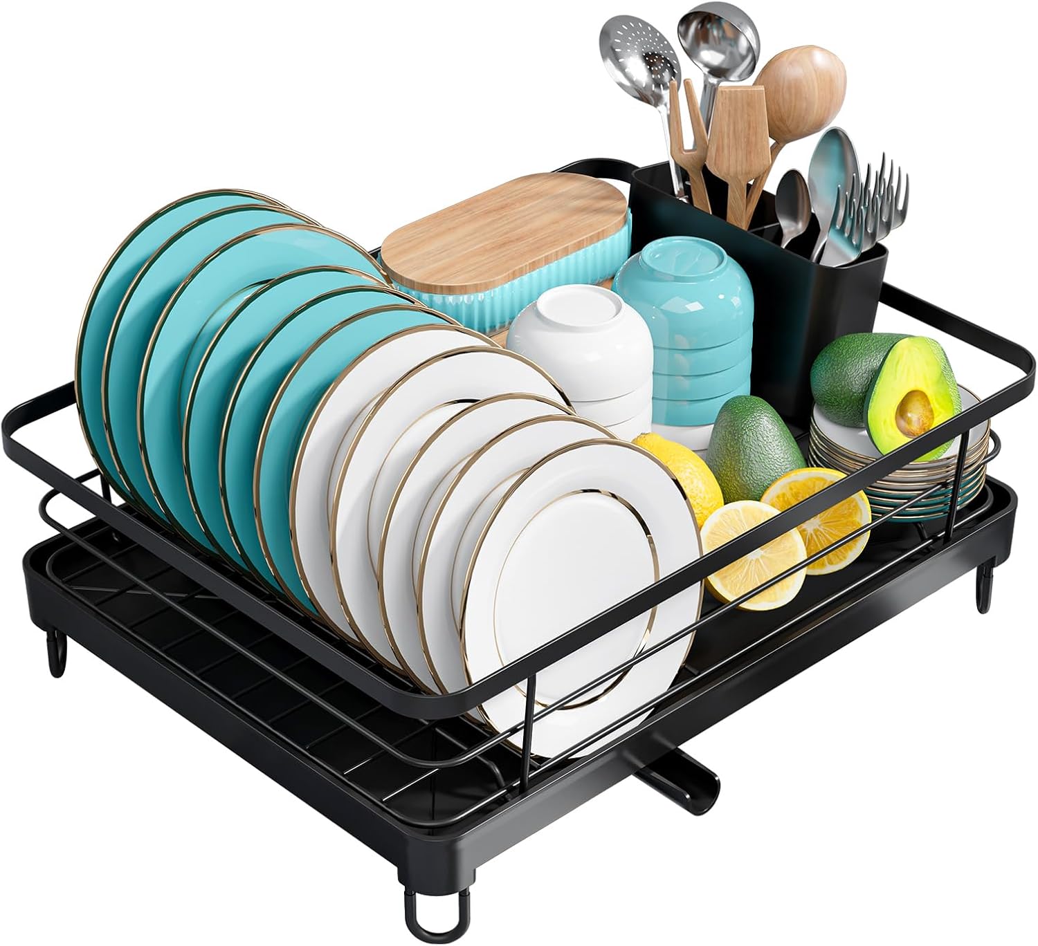 Stainless Steel Dish Drying Rack for Kitchen Counter, Sink Organization and Storage Essentials with