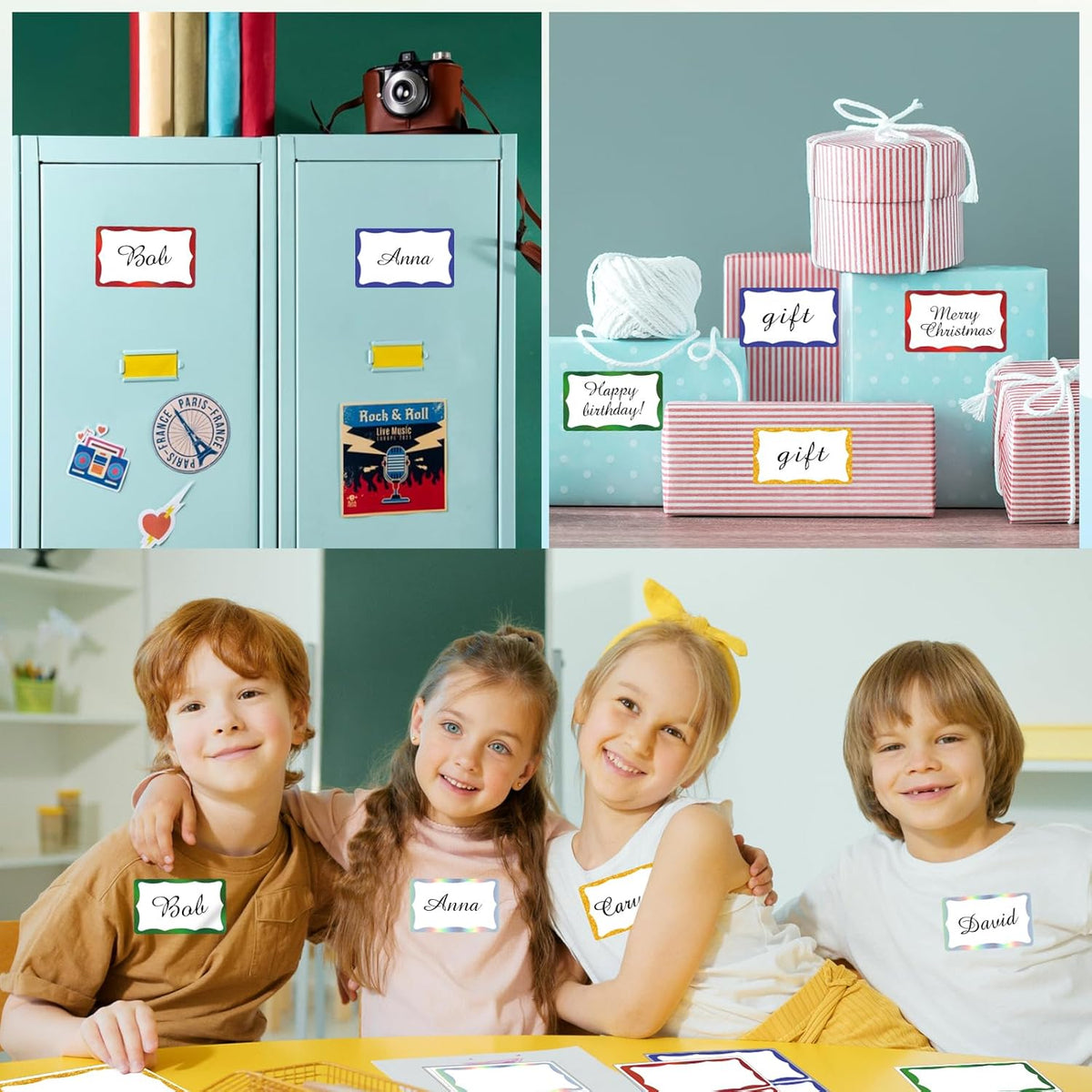STARLIBOO Holographic Colored Labels Stickers, 3X5 Inch Removable Large Label Stickers for Moving