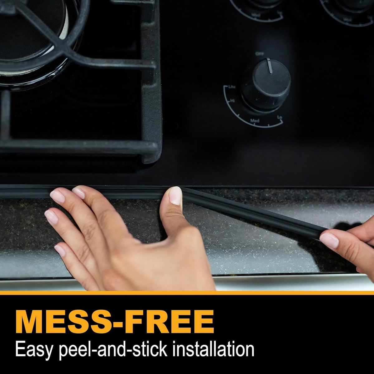 InstaTrim The Original Flexible Trim -10ft Black 3/4" Wide Caulk Tape - Adhesive Trim with Many