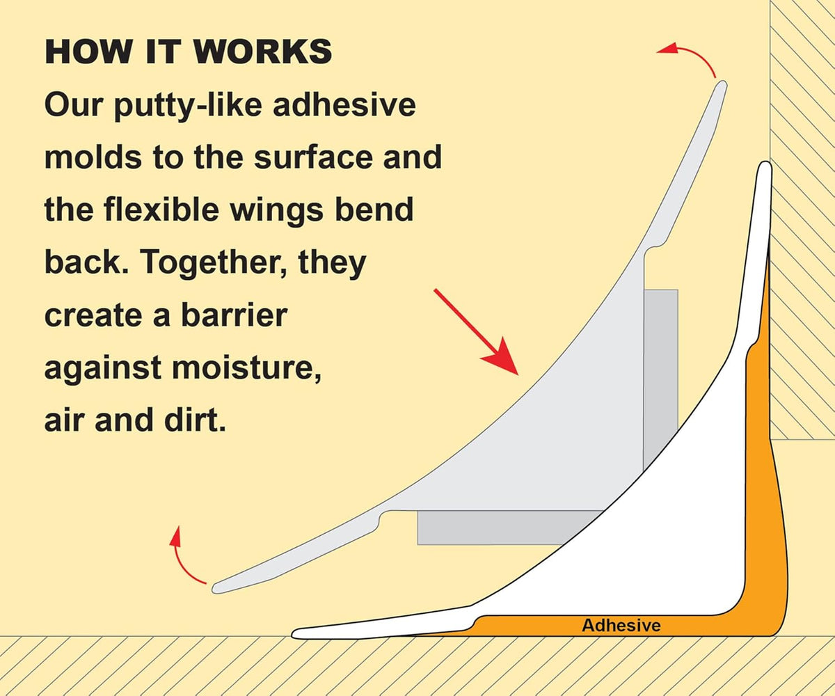 InstaTrim The Original Flexible Trim - 50ft Dark Brown 3/4" Wide Caulk Tape - Adhesive Trim with