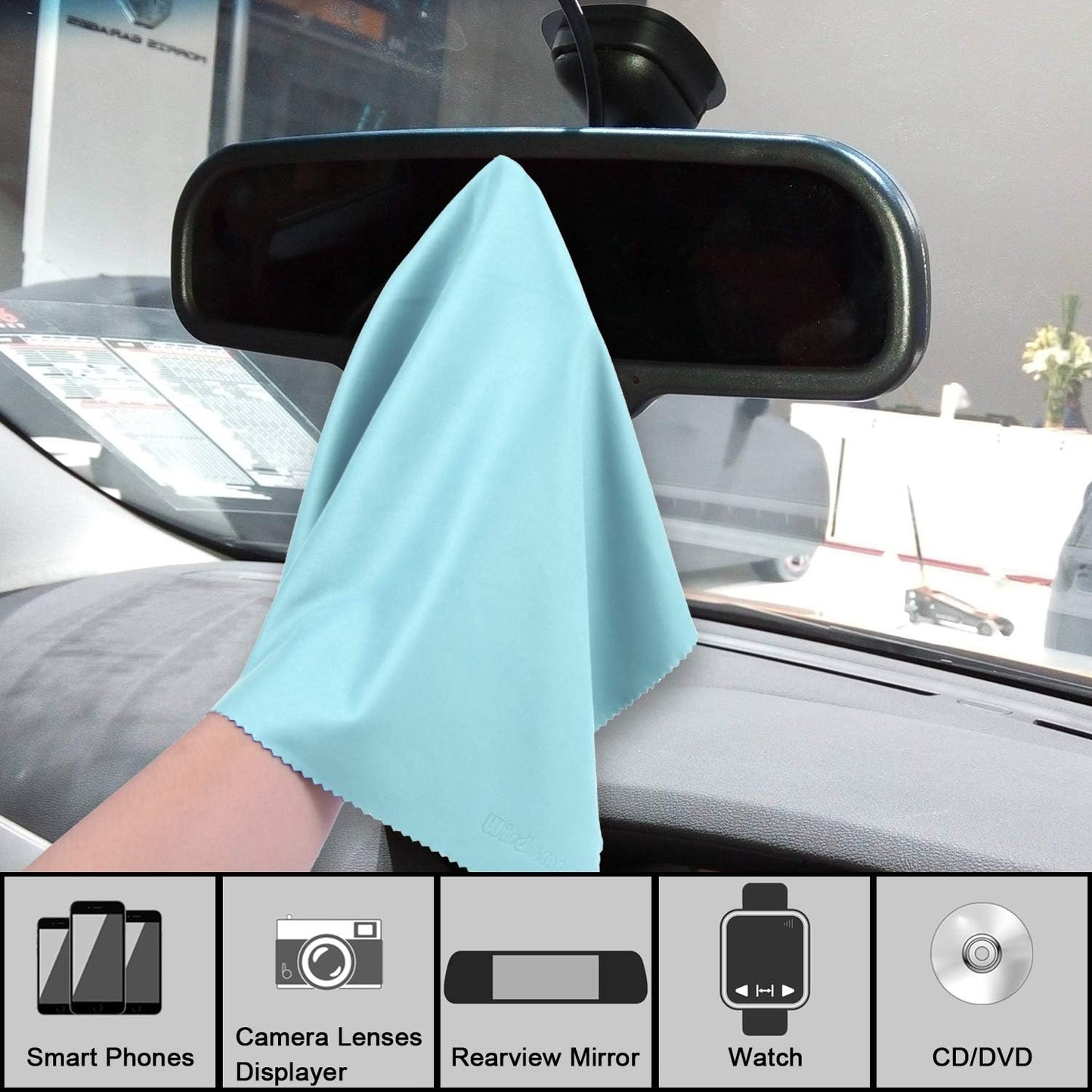 Wisdompro Extra Large 4-Pack Microfiber Cleaning Cloth For Laptop, LCD TV, Computer Screen