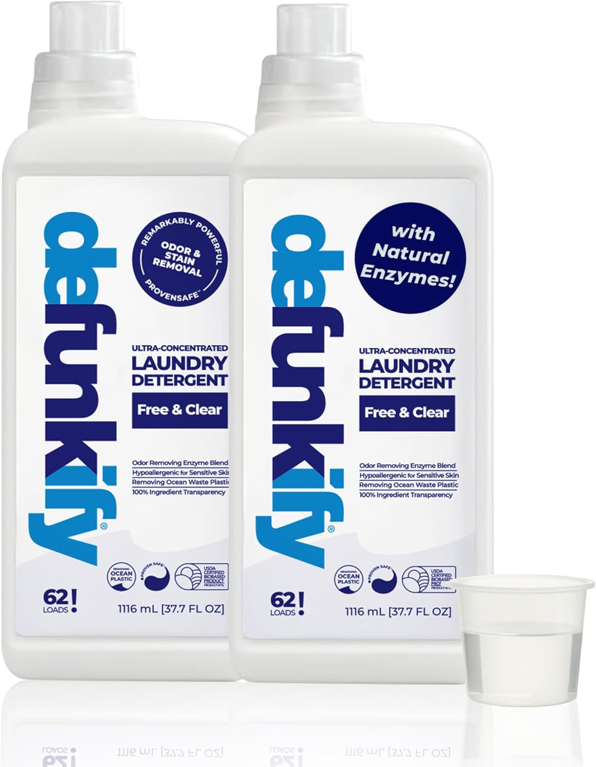 Laundry Detergent 62 Load/37.7 FlOz (2-Pack). 'Free & Clear' Liquid Laundry Detergent- Sensitive