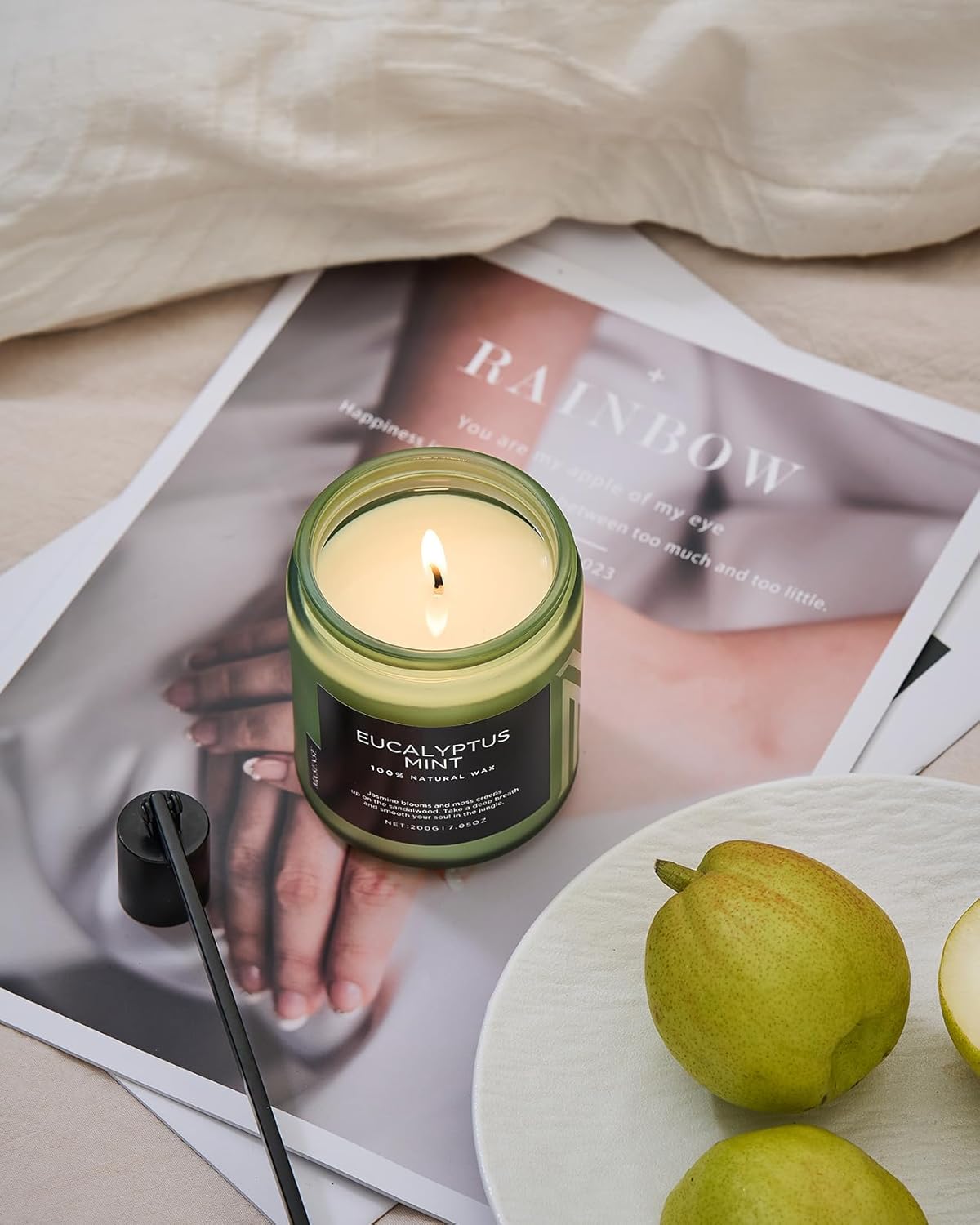 M&SENSE Eucalyptus & Mint Candles for Home Scented, Clean Non Toxic Aromatherapy Candle Gift 7.05oz