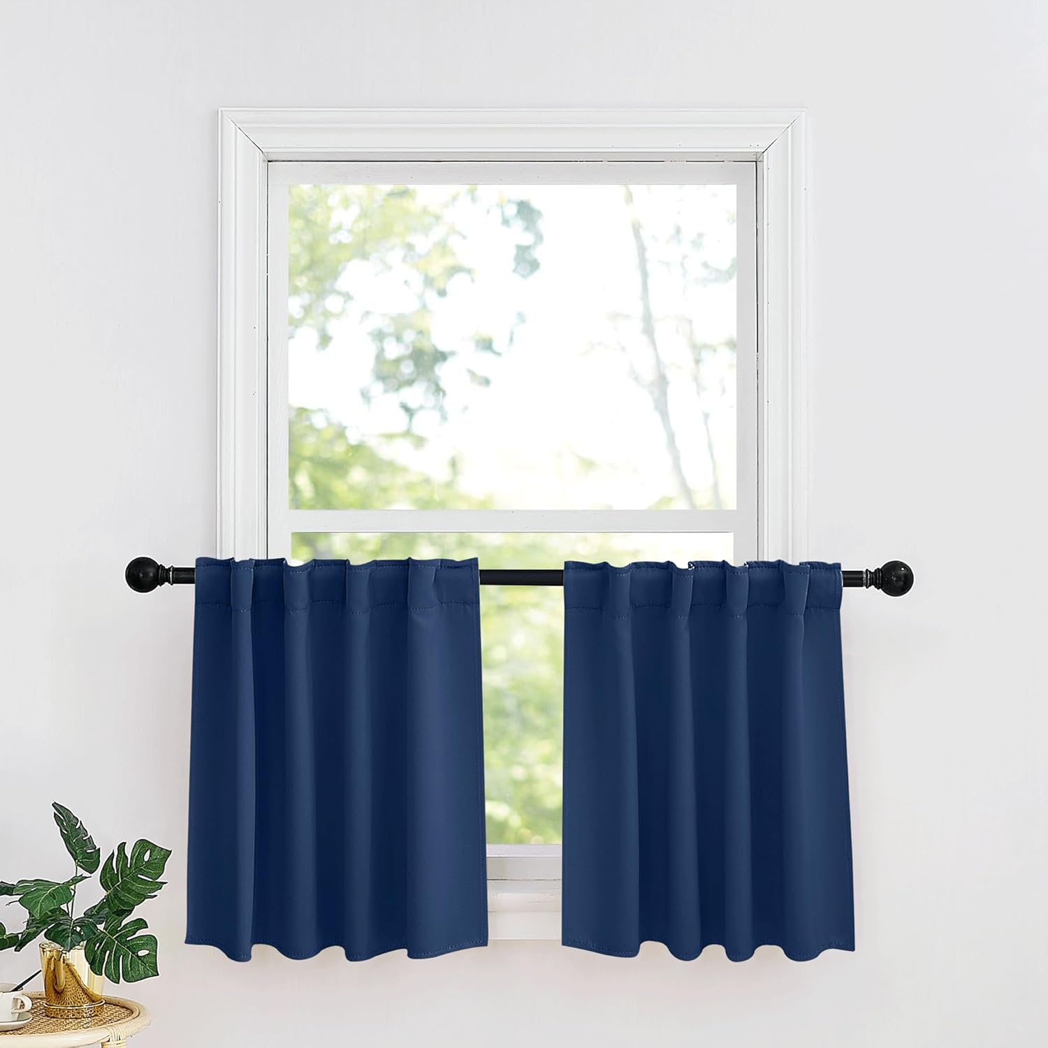 RYB HOME Small Window Curtains - Blackout Insualting Privacy Curtains for Kids Bedroom Kitchen