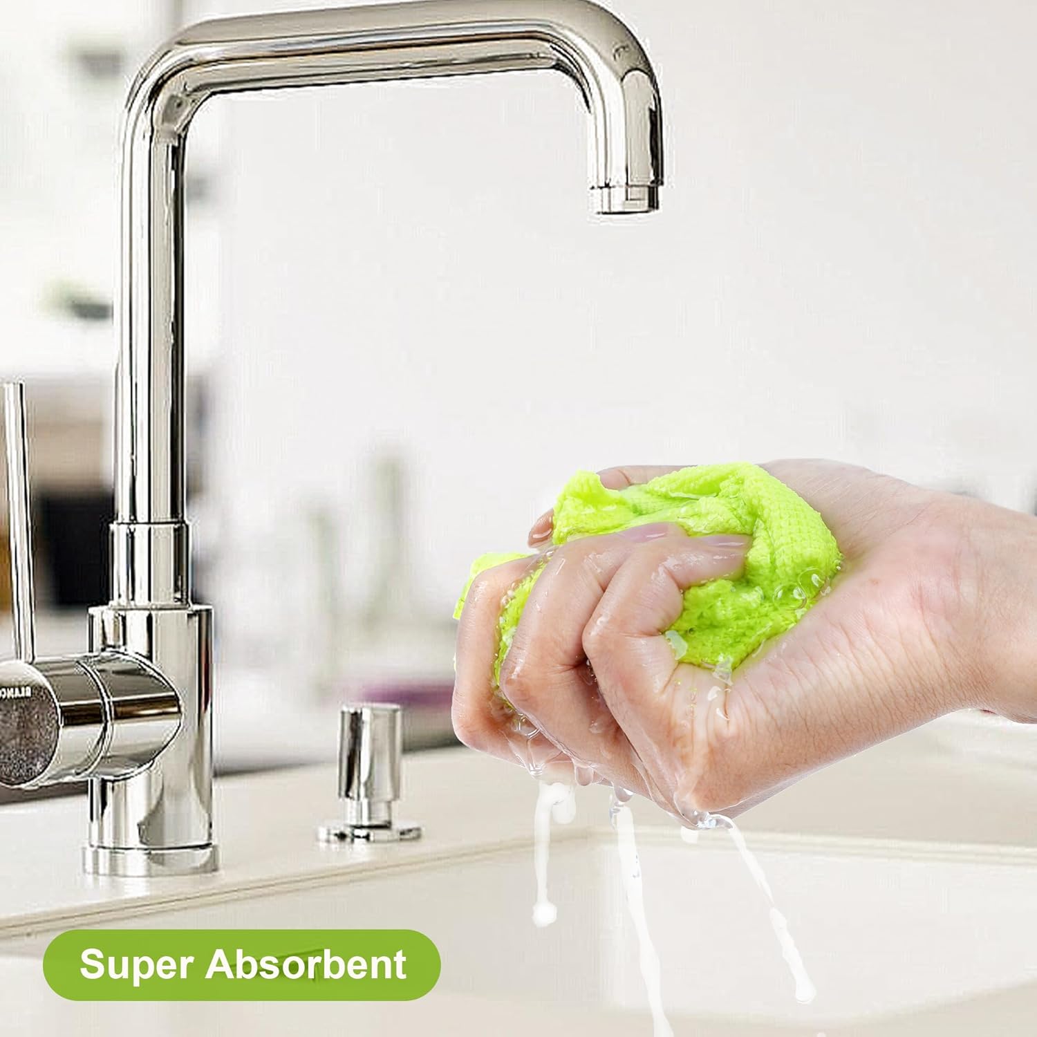 LIVOS Microfiber Cleaning Cloth Roll - 80 Pack, Reusable Paper Towels Green Tear Away, Microfiber