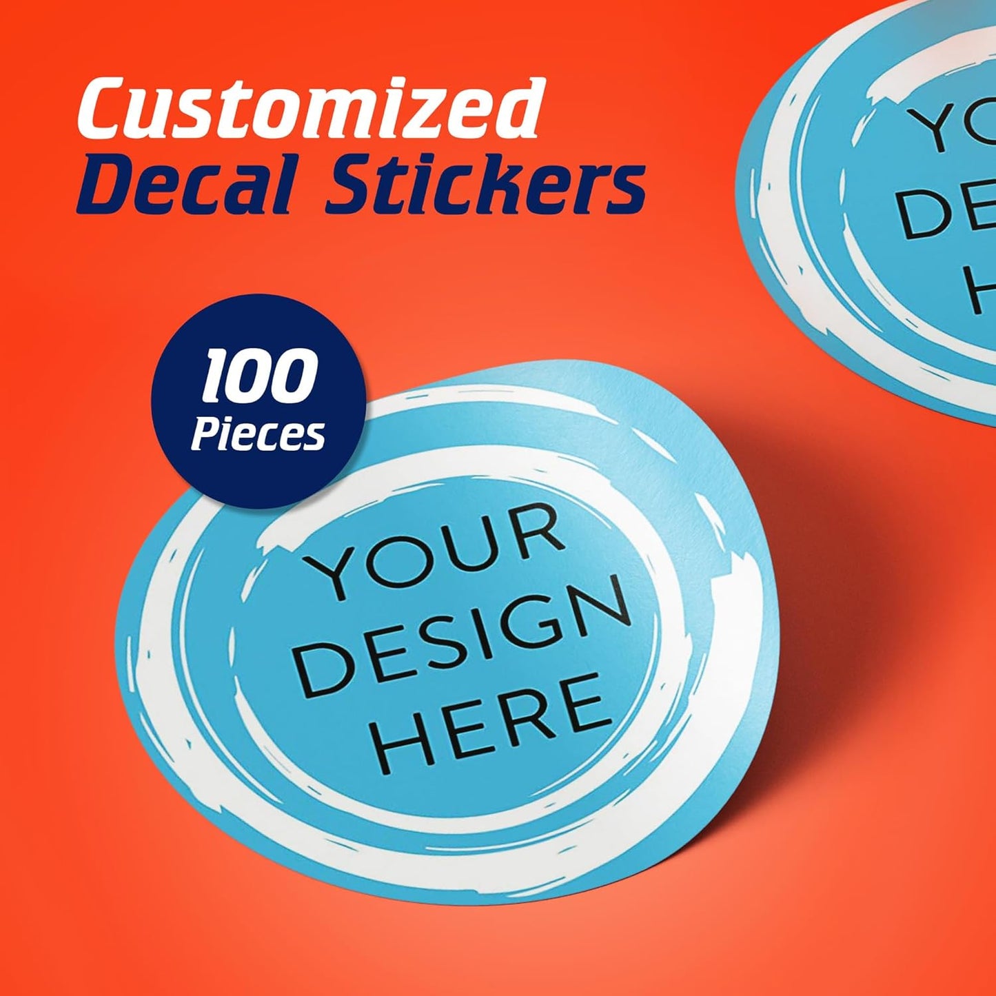 100 Custom Vinyl Stickers - Upload Your own Image, Text, Design, Logo - Personalized Logo Labels