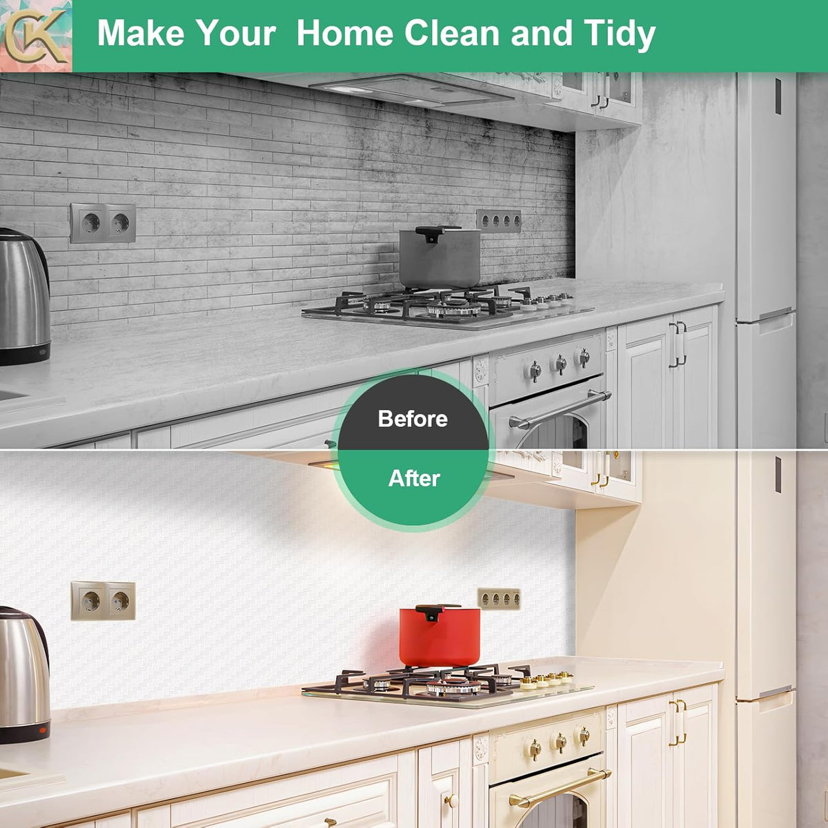 Self-Adhesive Shelf Liner Kitchen Liner, Waterproof Backed Paper Easy Peel and Stick Contact Liner