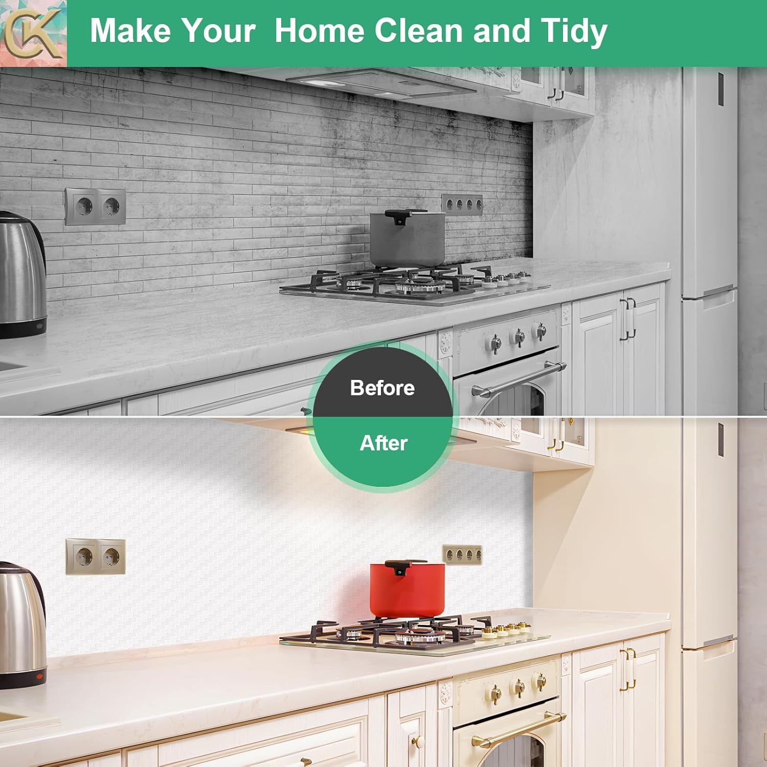 Self-Adhesive Shelf Liner Kitchen Liner, Waterproof Backed Paper Easy Peel and Stick Contact Liner