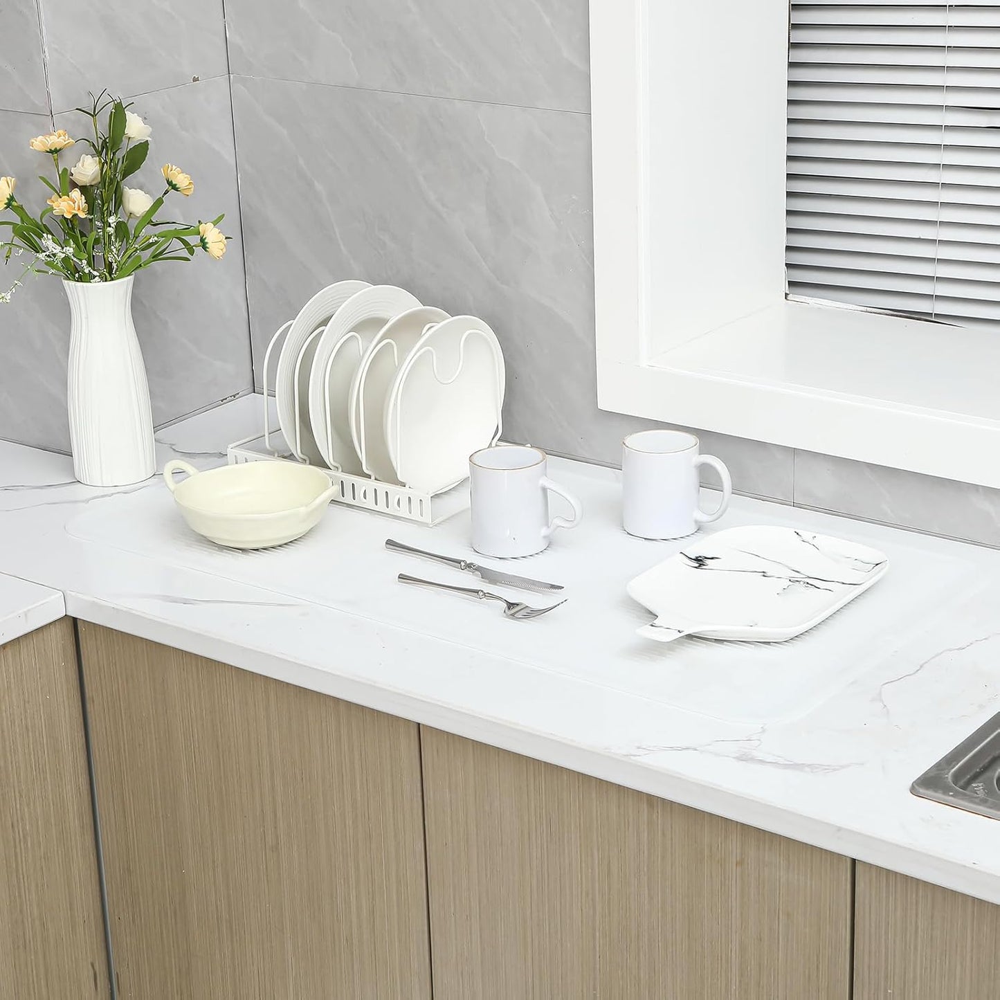 Silicone Dish Drying Mat for Multiple Usage,Easy clean,Eco-friendly,Heat-resistant Silicone Mat for