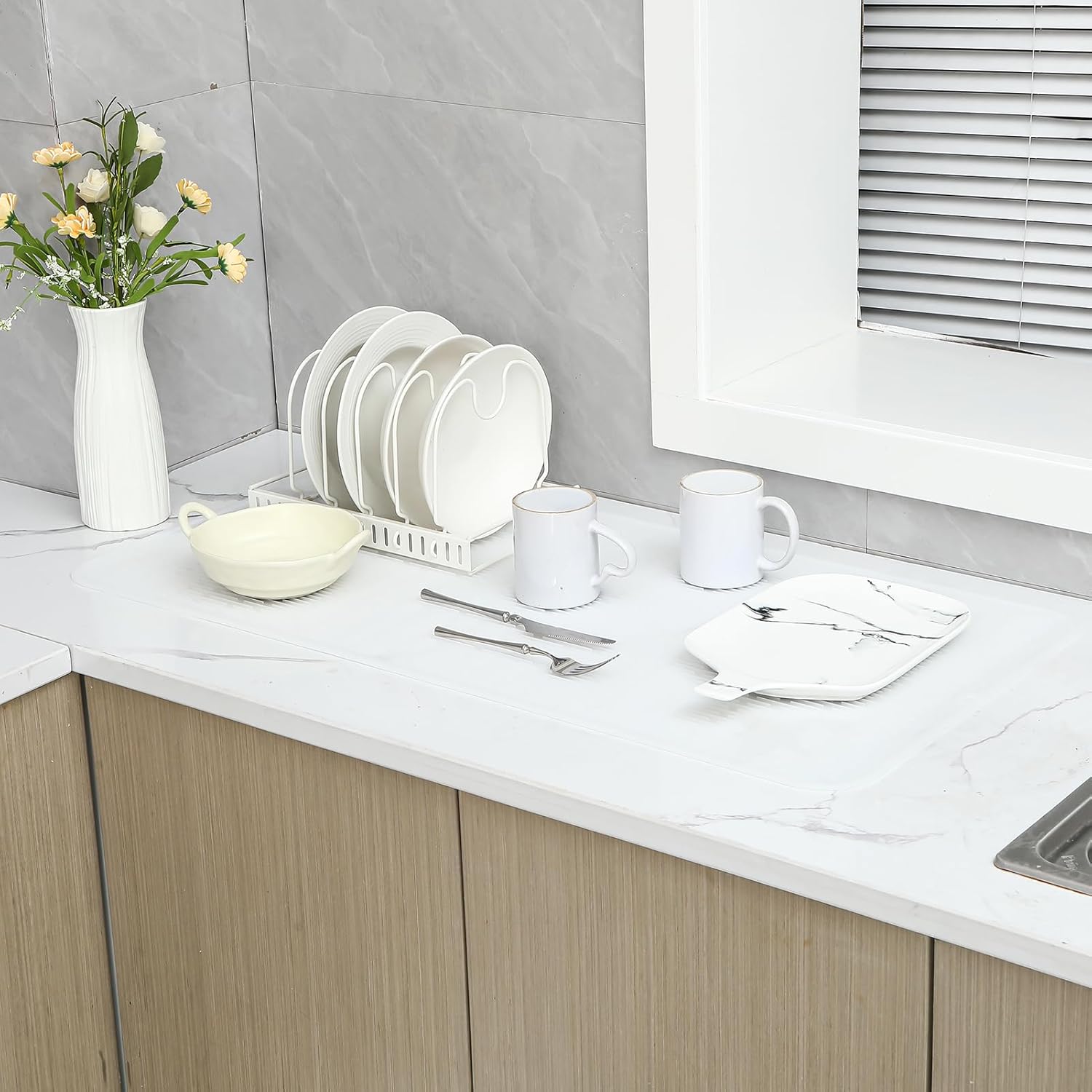 Silicone Dish Drying Mat for Multiple Usage,Easy clean,Eco-friendly,Heat-resistant Silicone Mat for