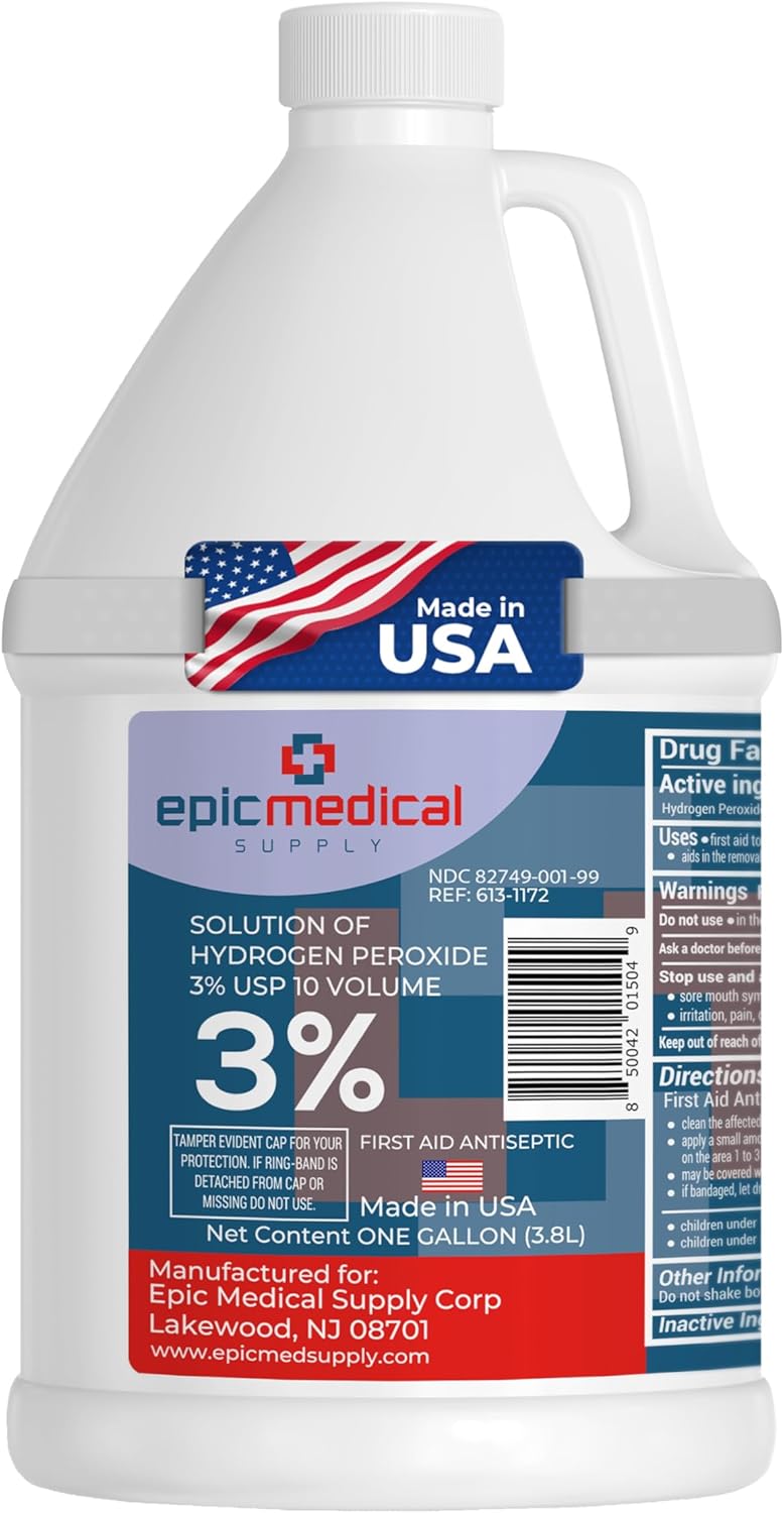 3% Hydrogen Peroxide - First Aid Antiseptic & Multipurpose Cleaner - Topical Wash for Cuts, Scrapes
