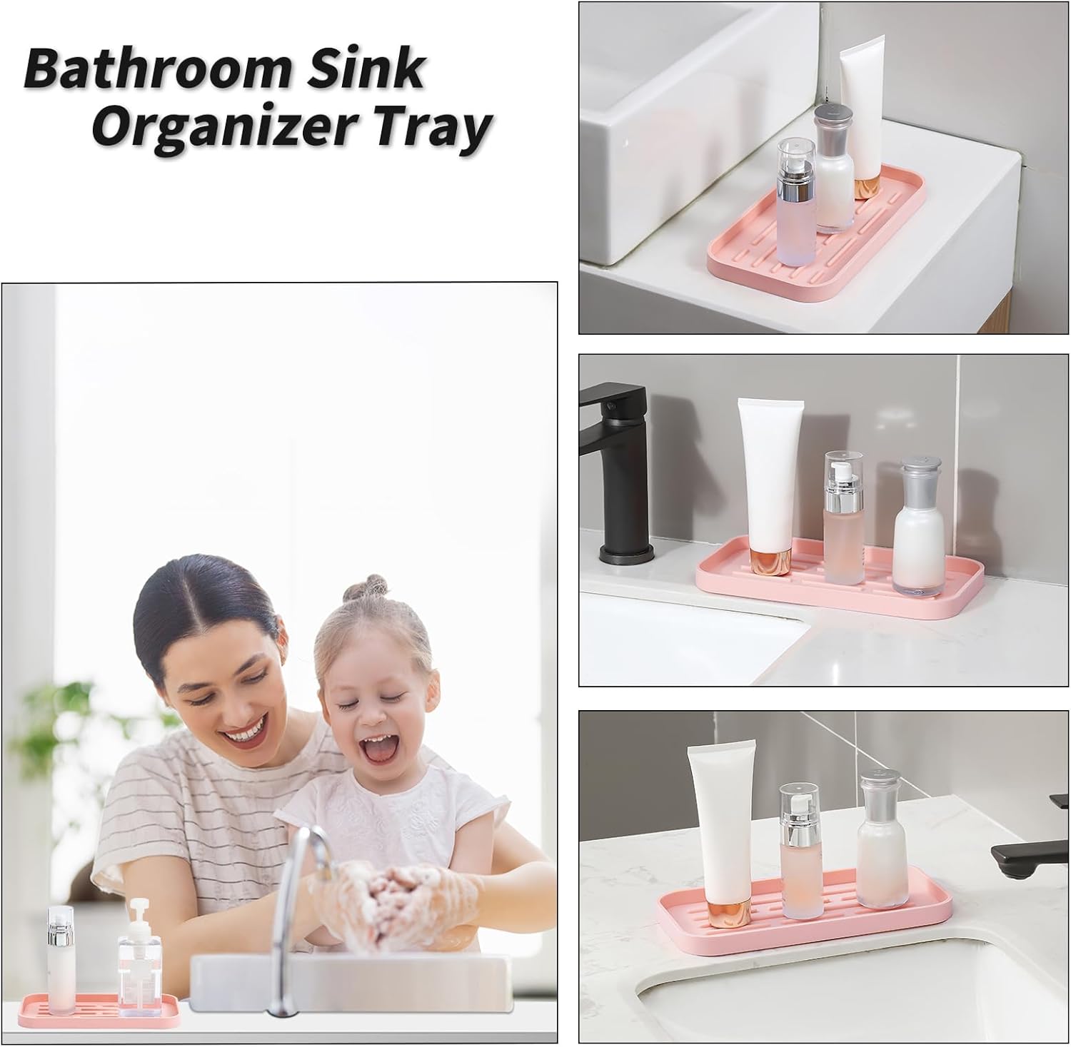 Silicone Kitchen Sink Organizer Tray for Multiple Usage,Easy Clean,Eco-Friendly Sponges Holder for