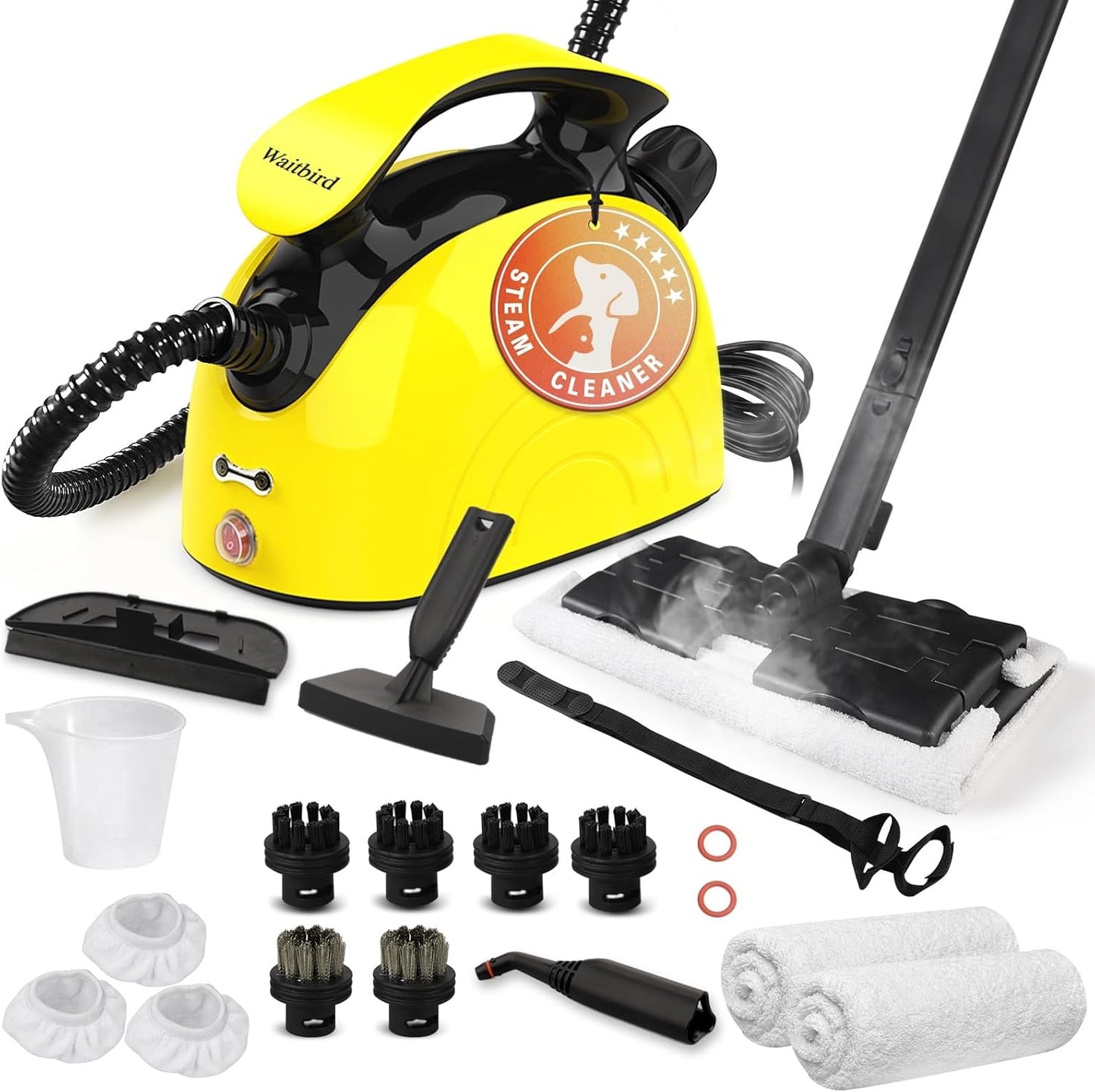 Steam Cleaner, Multipurpose Powerful Steamer with 21 Accessories, 248°F High-Temperature Steam for