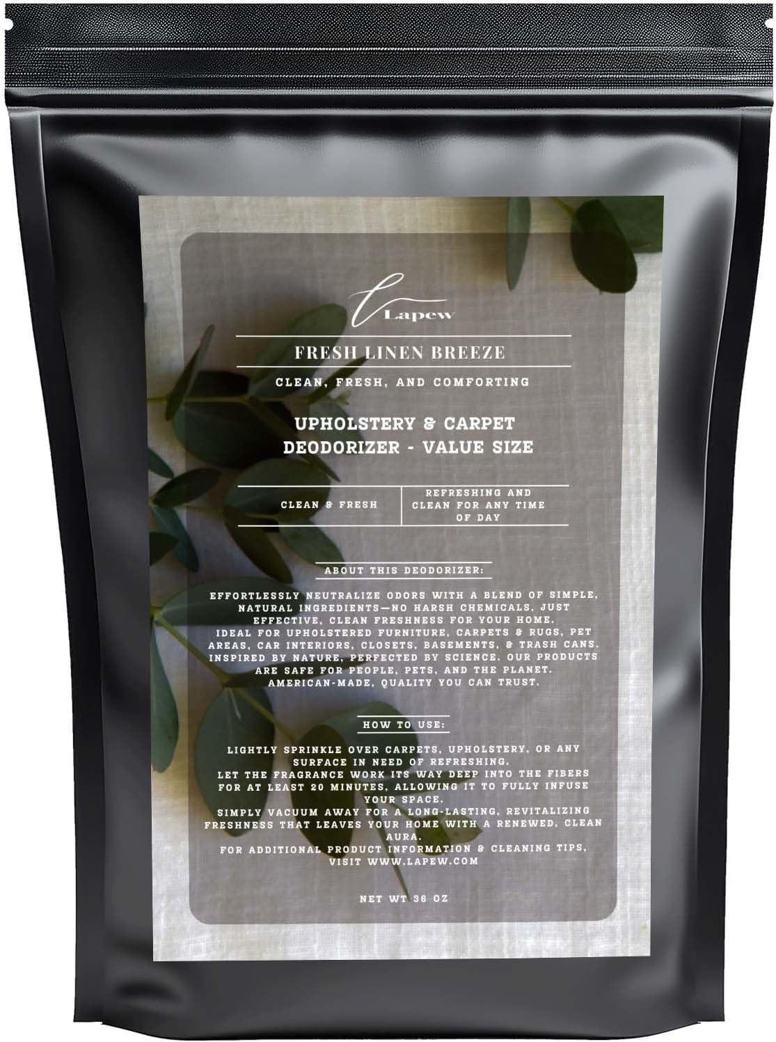 Fresh Linen Breeze Carpet Freshener Powder Refill 36 oz | Powerful Odor Eliminator for Home |