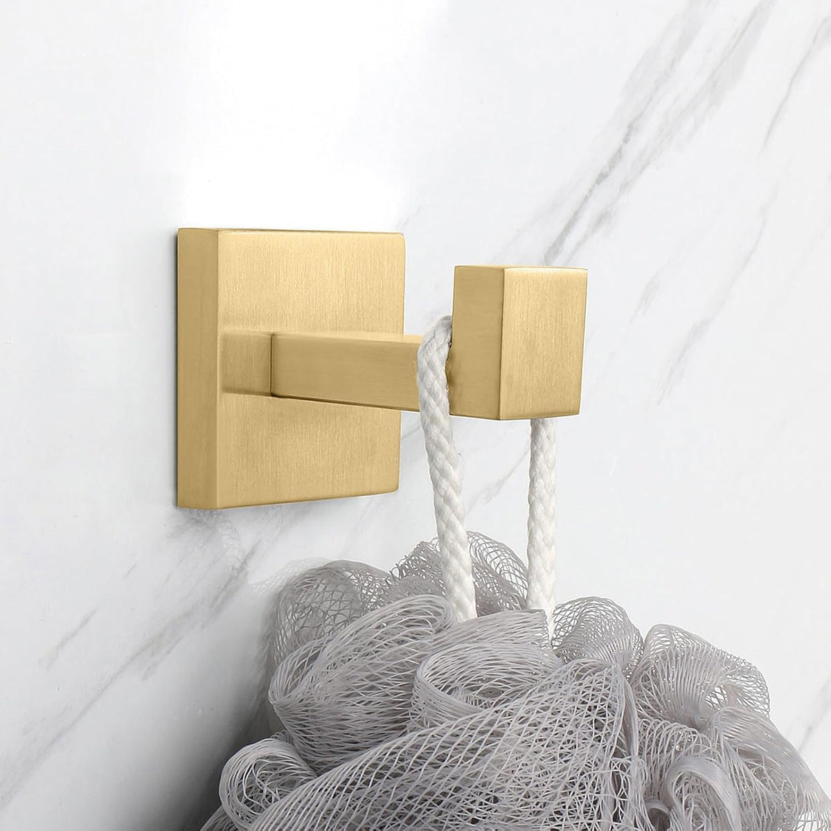 NearMoon Bath Towel Hooks -SUS304 Stainless Steel Square Clothes Robe Hooks Hanger, Heavy Duty Coat
