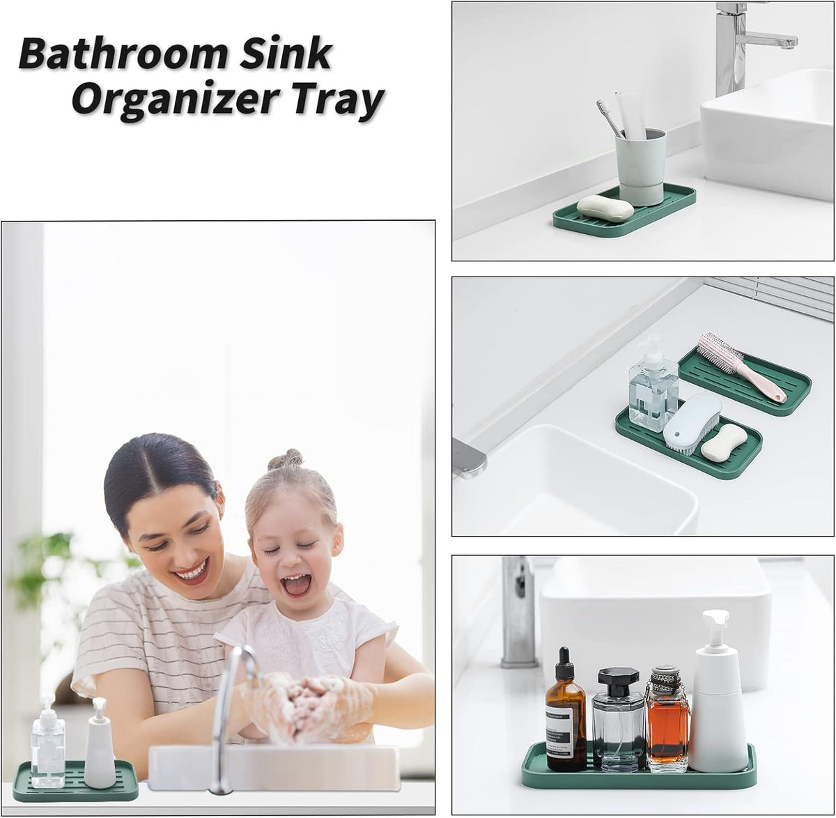 Silicone Kitchen Sink Organizer Tray for Multiple Usage,Eco-Friendly Sponges Holder for Kitchen