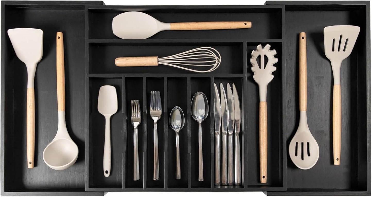 KitchenEdge Premium Silverware, Flatware and Utensil Organizer for Kitchen Drawers, Food-Safe