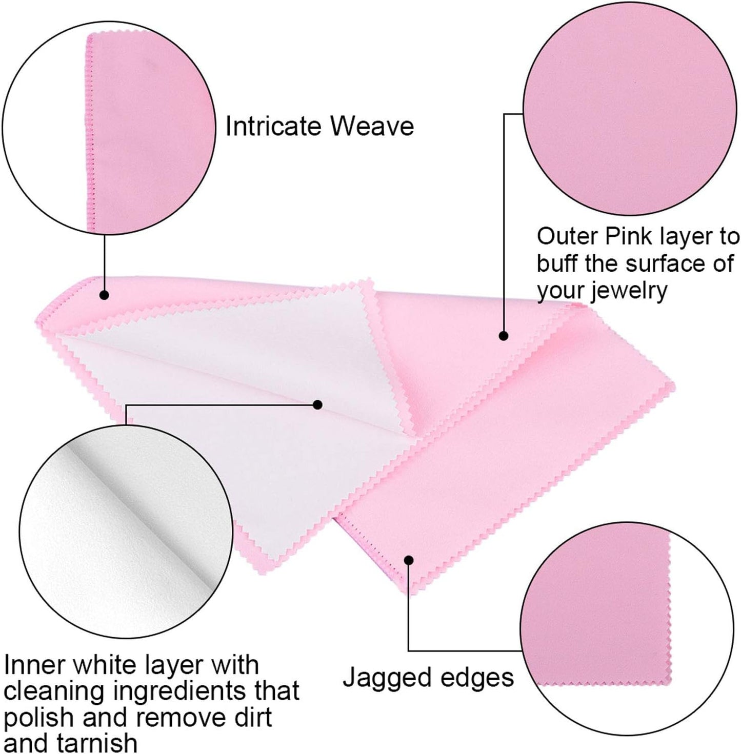SEVENWELL Silver Polishing Cloth, Jewelry Cleaner Cloth for Sterling Silver Jewelry, Gold