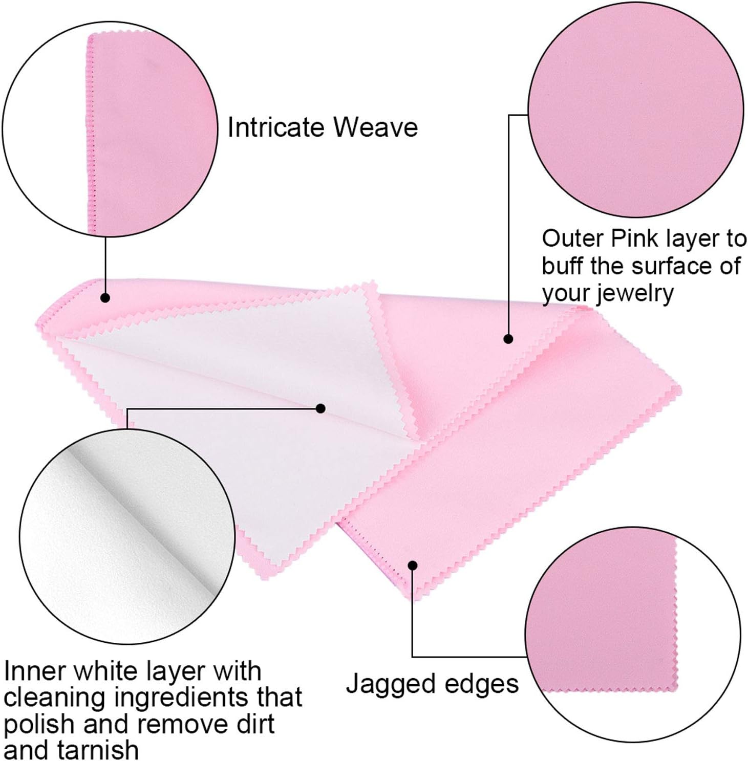 SEVENWELL Silver Polishing Cloth, Jewelry Cleaner Cloth for Sterling Silver Jewelry, Gold