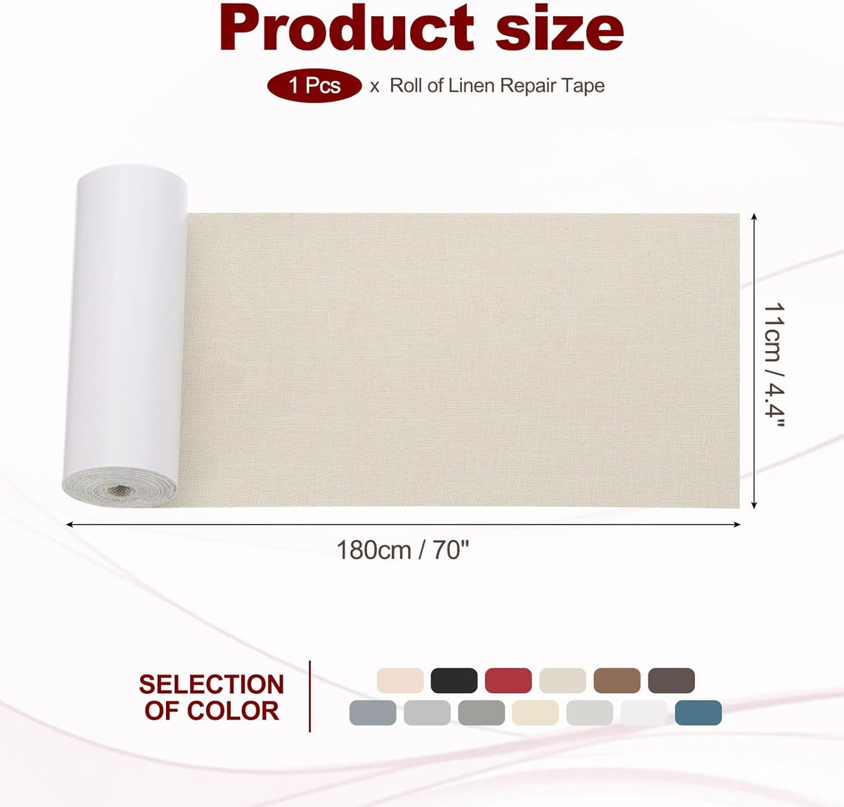 PATIKIL 70x4.4 Inch Linen Repair Tape, Repair Fabric Patch Self Adhesive Couch Patch Line Repair