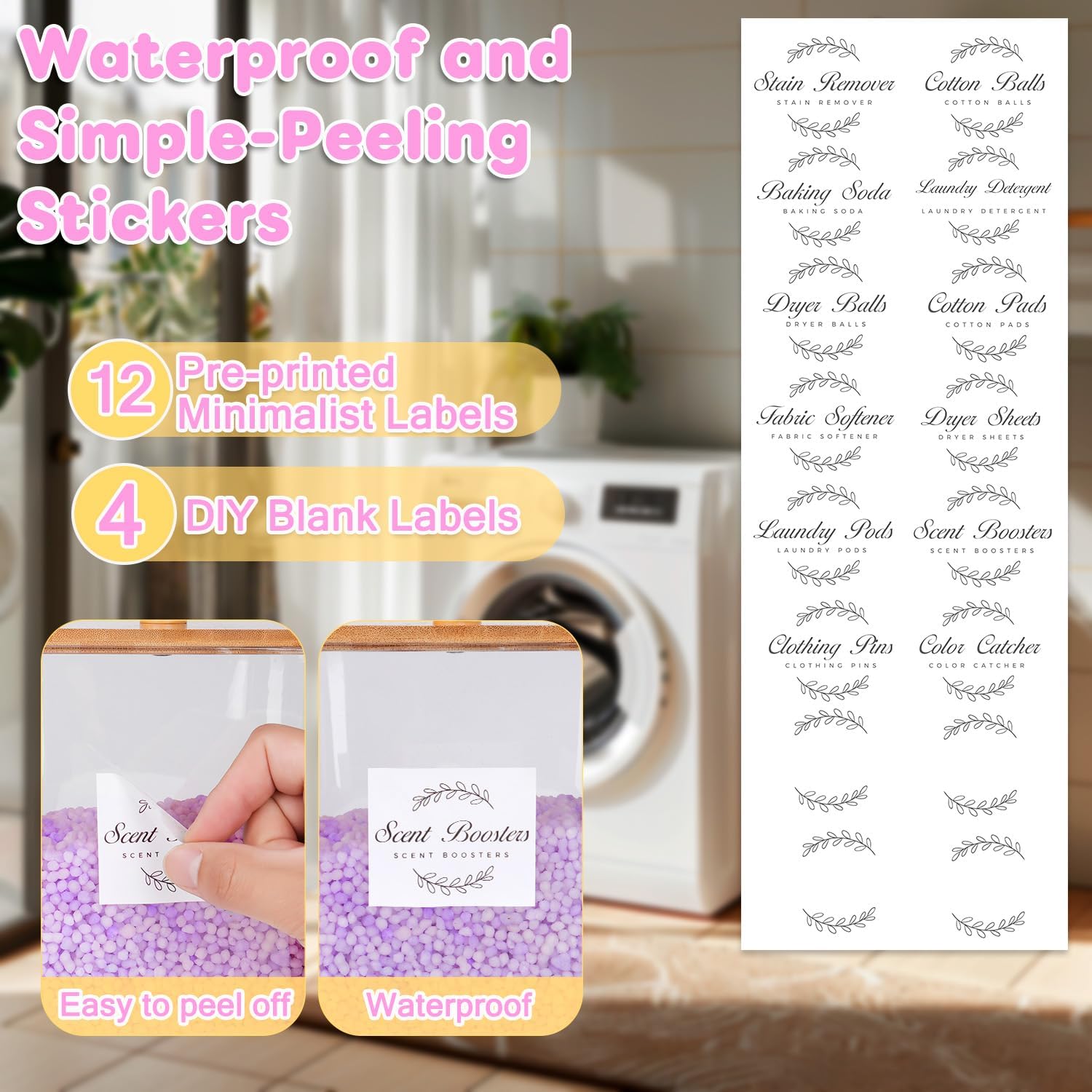 efluky 4+1 pack Laundry Pods Container & Dryer Sheet Holder Set,Clear Laundry Room Organization
