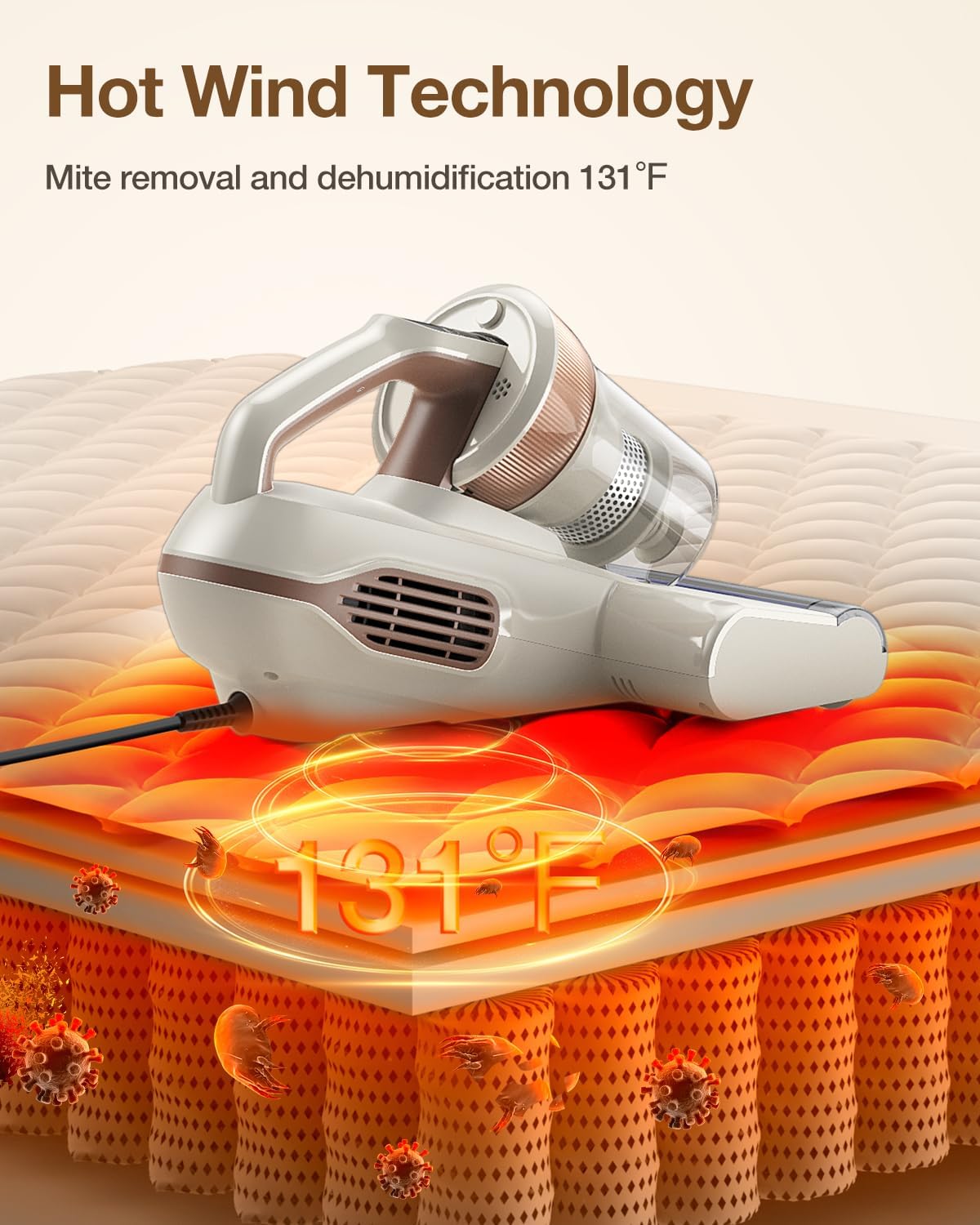 Jimmy Mattress Vacuum Cleaner, Bed Vacuum with UV & Ultrasound, High Heating, Smart Dust Sensor