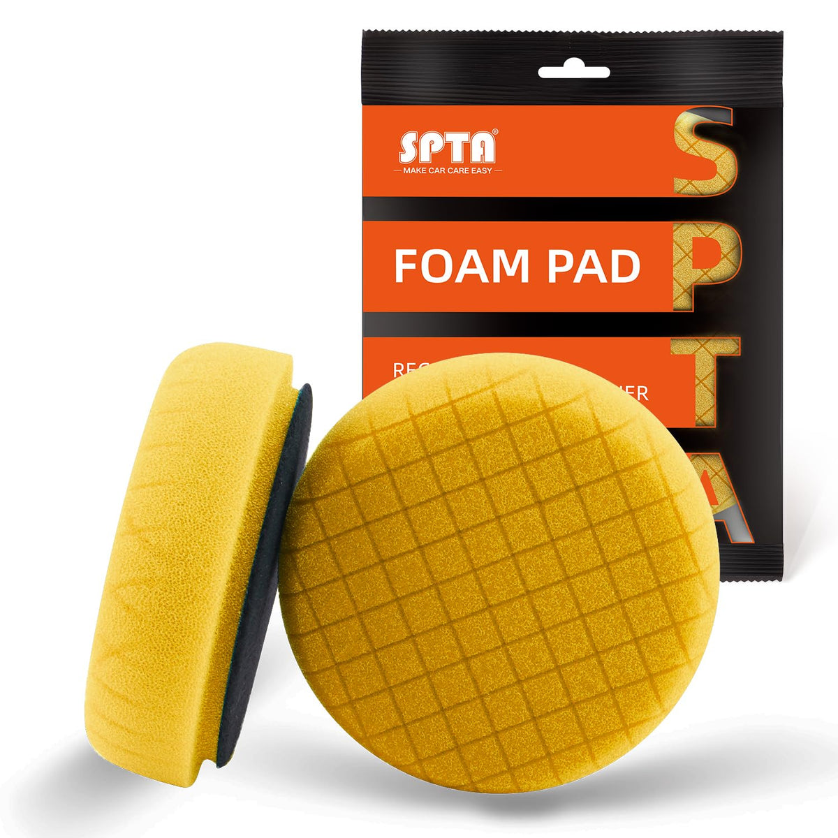 Yellow Medium Cut Pad, Buffing Polishing Pads, SPTA 1Pc 3.5 Inch Face for 3 Inch 80mm Backing Plate